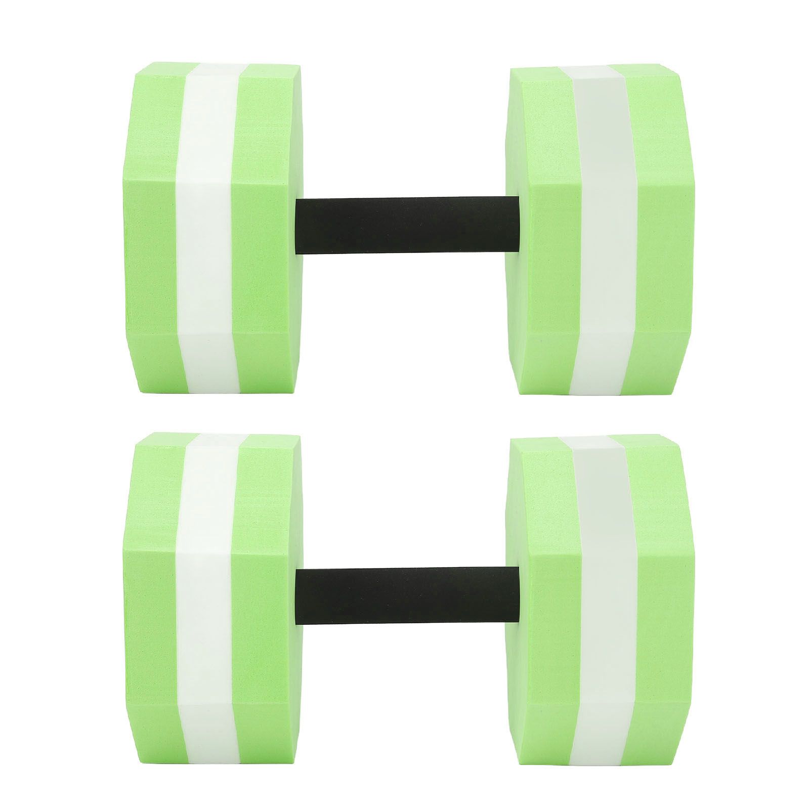 2Pcs High Density EVA Foam Dumbbell Set Aquatic Exercise Dumbbells for Men Women Indoor Swimming Pools Aerobic Fitness Rehabilitation Training Diamond Shaped Green White Green - Image 1