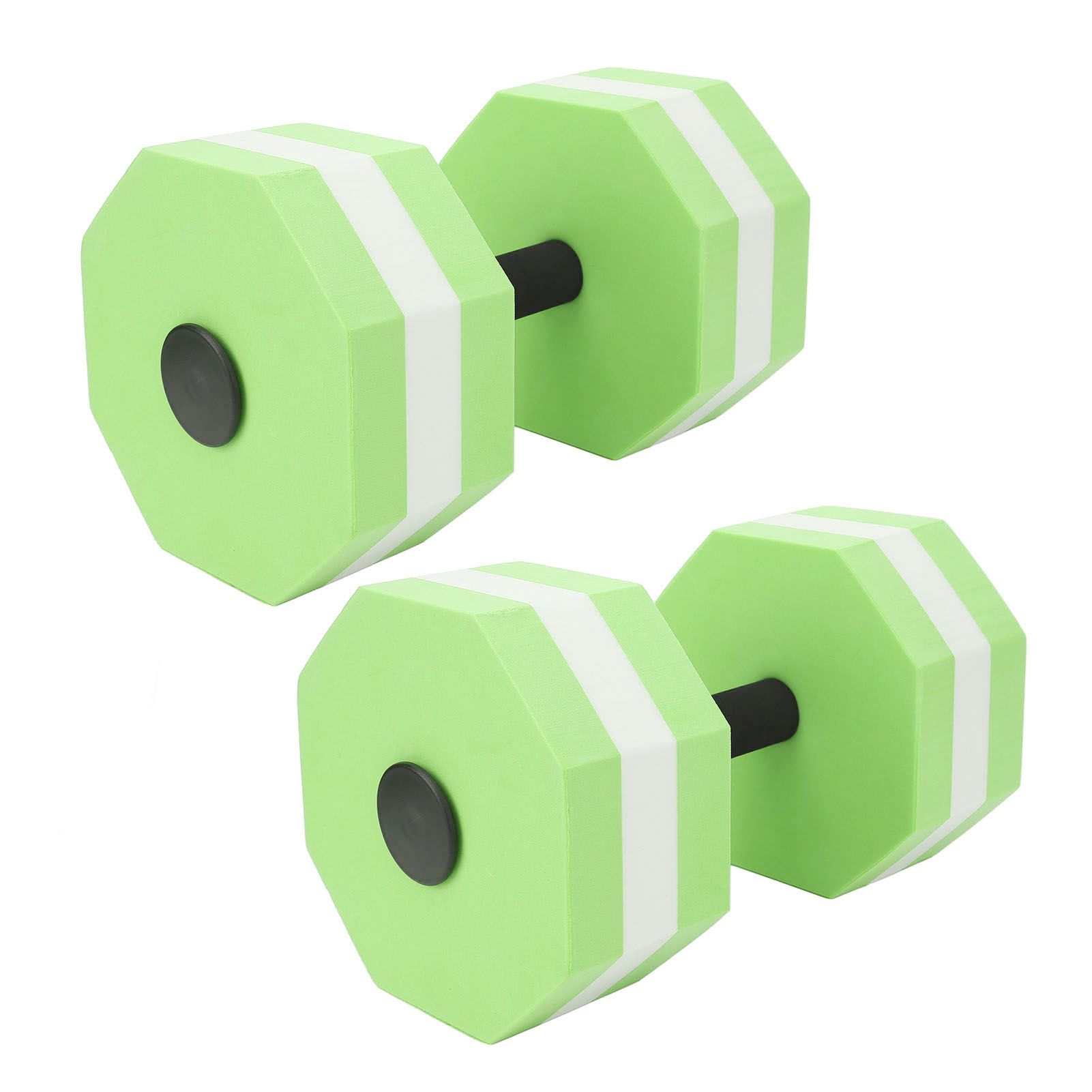 2Pcs High Density EVA Foam Dumbbell Set Aquatic Exercise Dumbbells for Men Women Indoor Swimming Pools Aerobic Fitness Rehabilitation Training Diamond Shaped Green White Green - Image 4