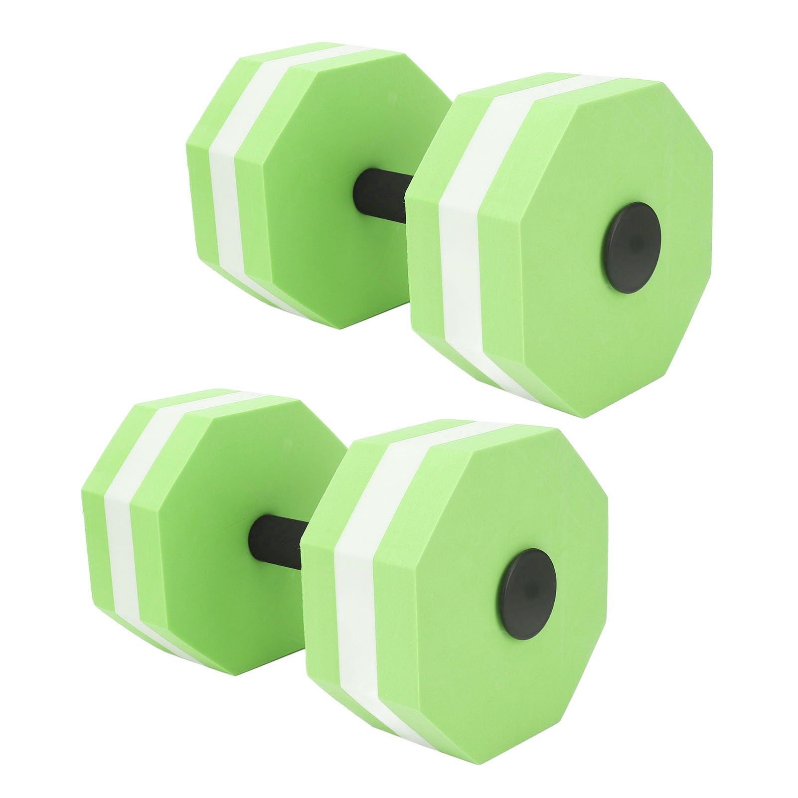 2Pcs High Density EVA Foam Dumbbell Set Aquatic Exercise Dumbbells for Men Women Indoor Swimming Pools Aerobic Fitness Rehabilitation Training Diamond Shaped Green White Green - Image 5