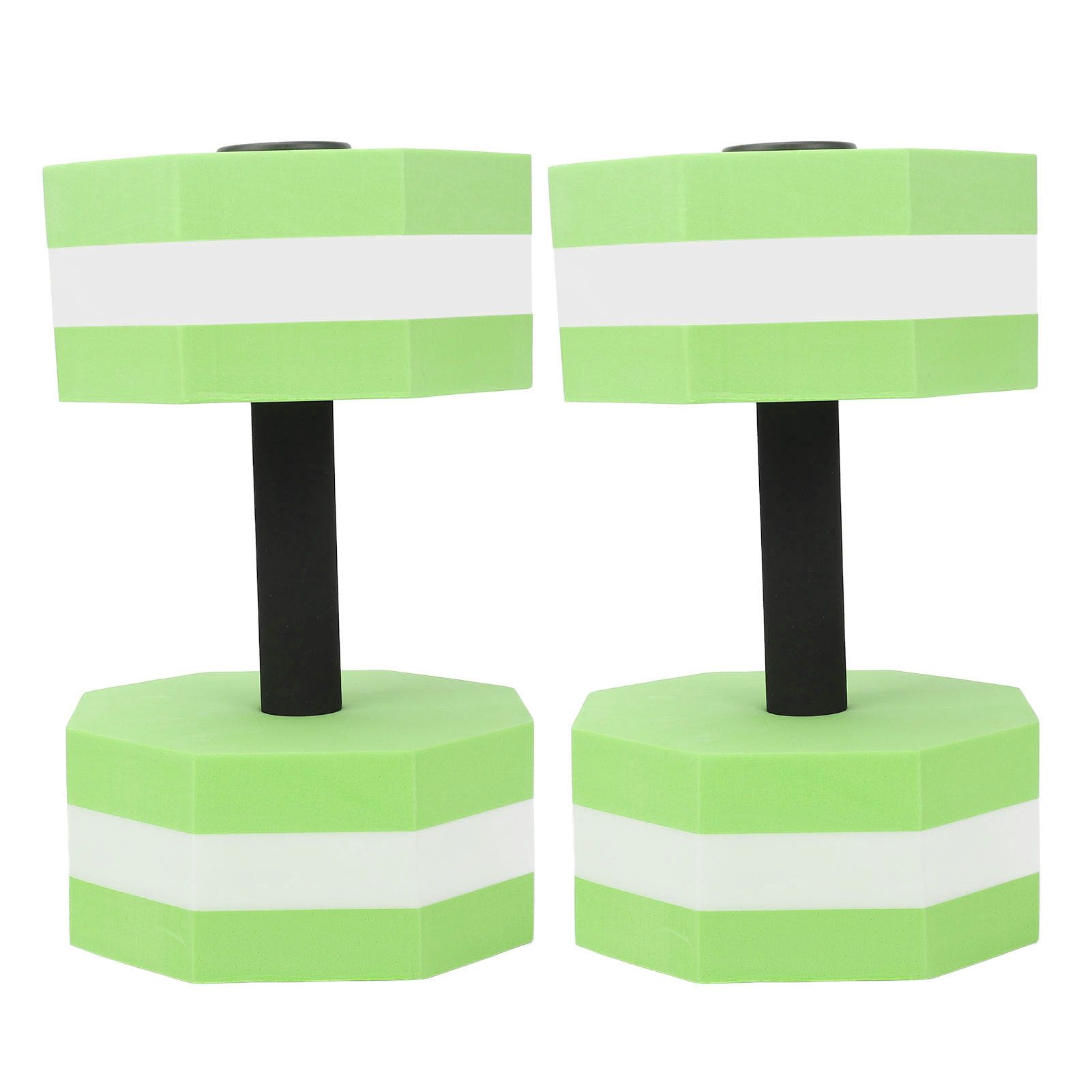 2Pcs High Density EVA Foam Dumbbell Set Aquatic Exercise Dumbbells for Men Women Indoor Swimming Pools Aerobic Fitness Rehabilitation Training Diamond Shaped Green White Green - Image 6