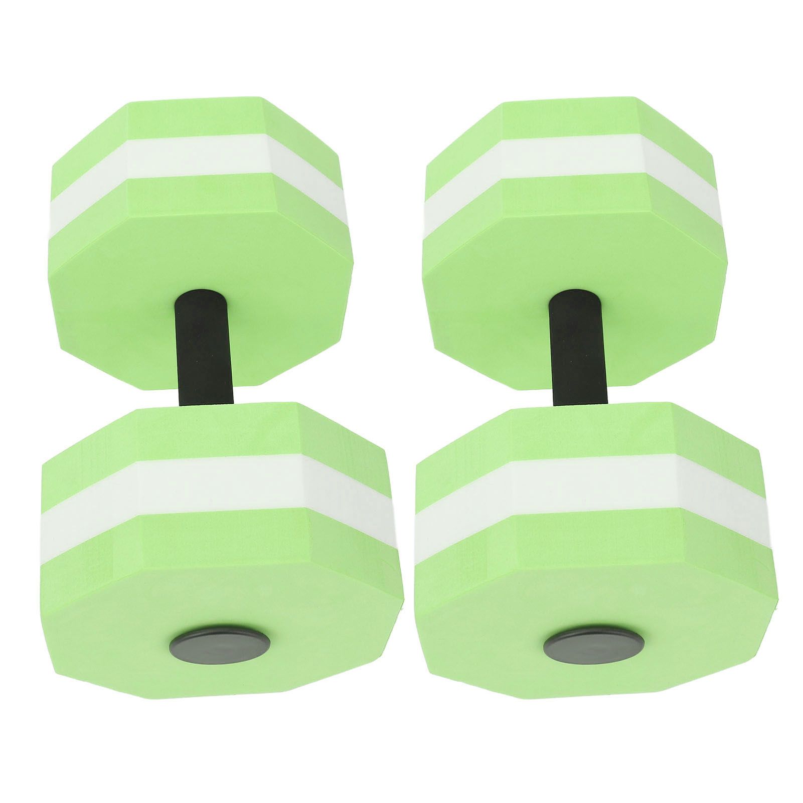 2Pcs High Density EVA Foam Dumbbell Set Aquatic Exercise Dumbbells for Men Women Indoor Swimming Pools Aerobic Fitness Rehabilitation Training Diamond Shaped Green White Green - Image 7