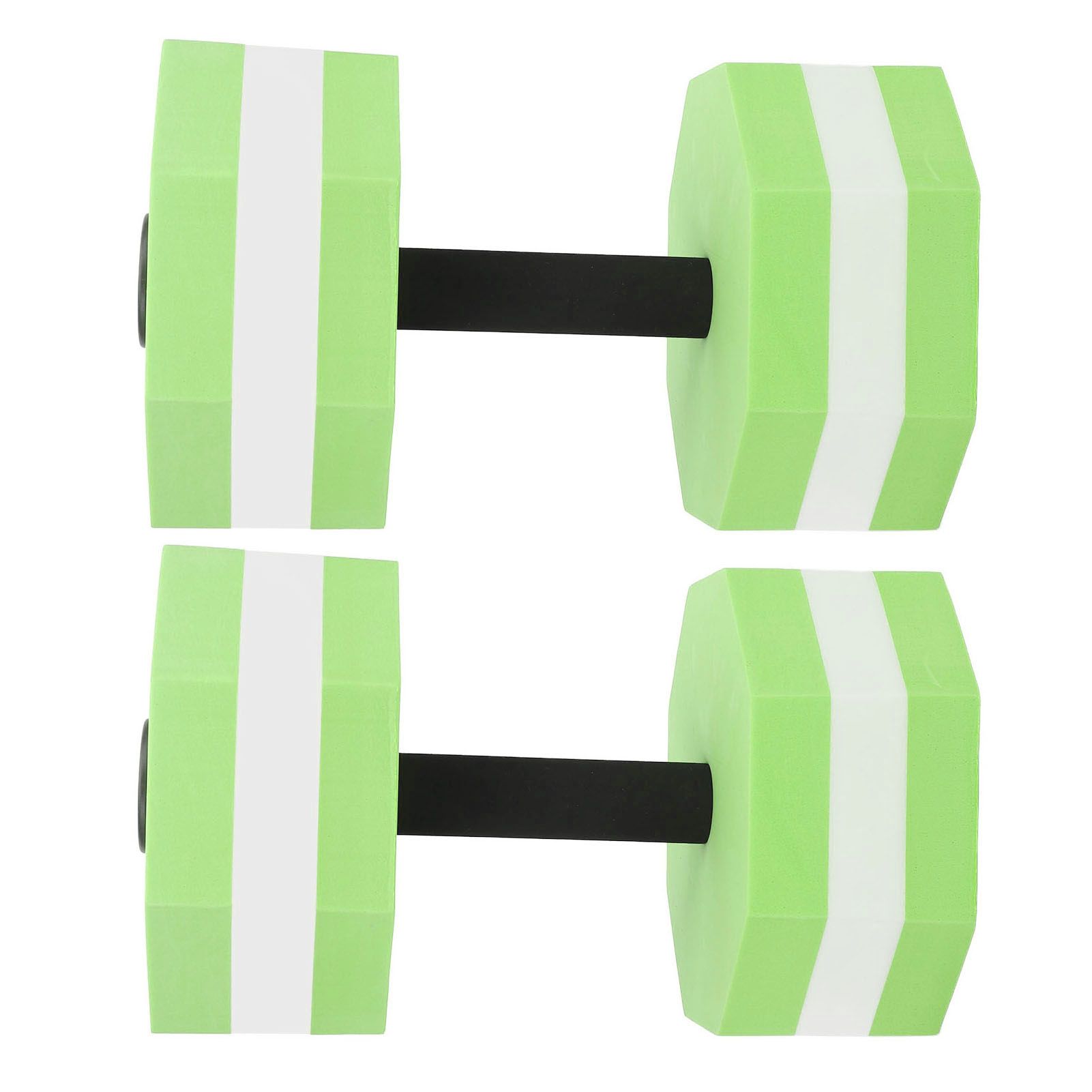 2Pcs High Density EVA Foam Dumbbell Set Aquatic Exercise Dumbbells for Men Women Indoor Swimming Pools Aerobic Fitness Rehabilitation Training Diamond Shaped Green White Green - Image 8