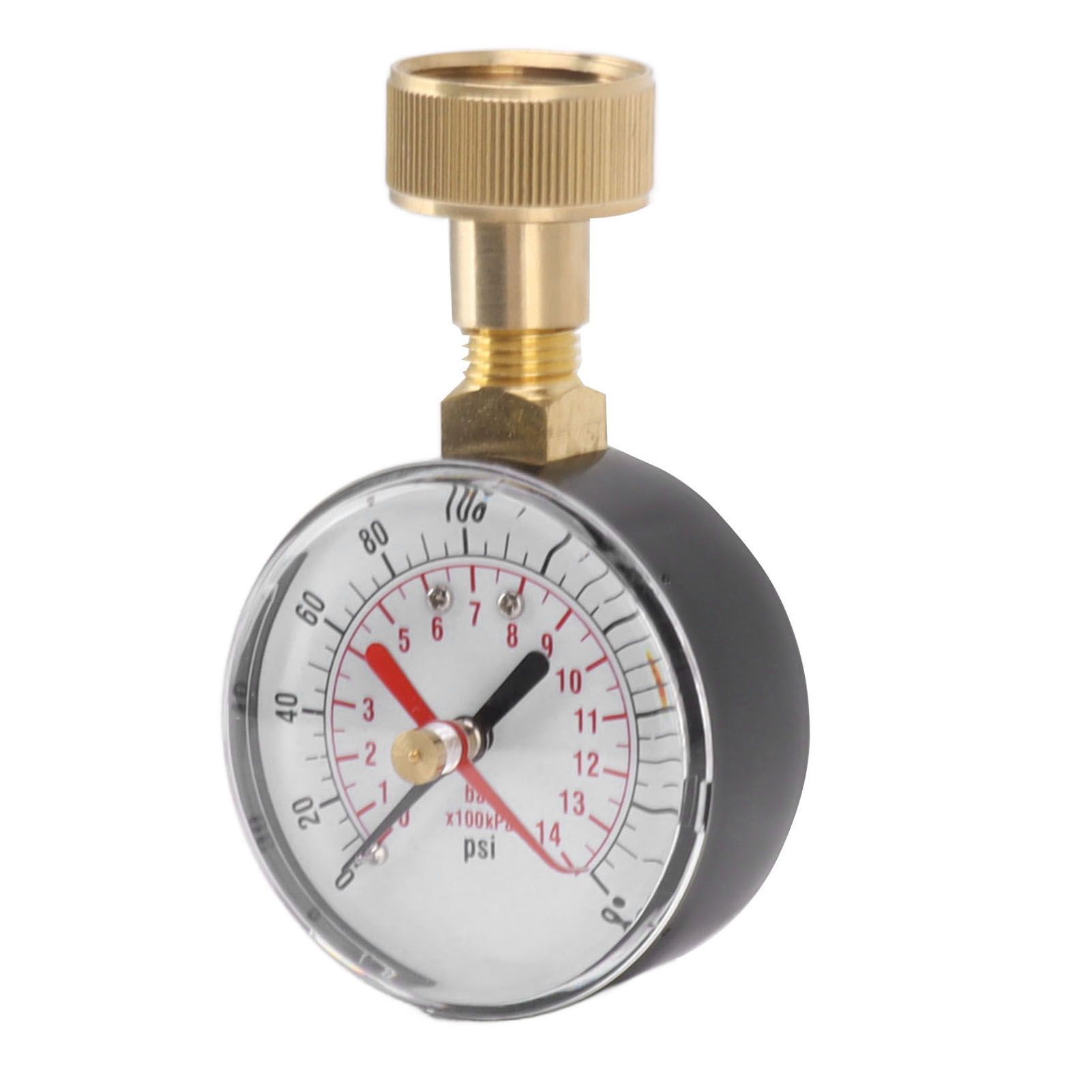 Water Pressure Gauge Aluminum Alloy Iron 0 to 200Psi Universal Water Pressure Test Gauge with 3/4 Female Hose Thread for Replacement - Image 2