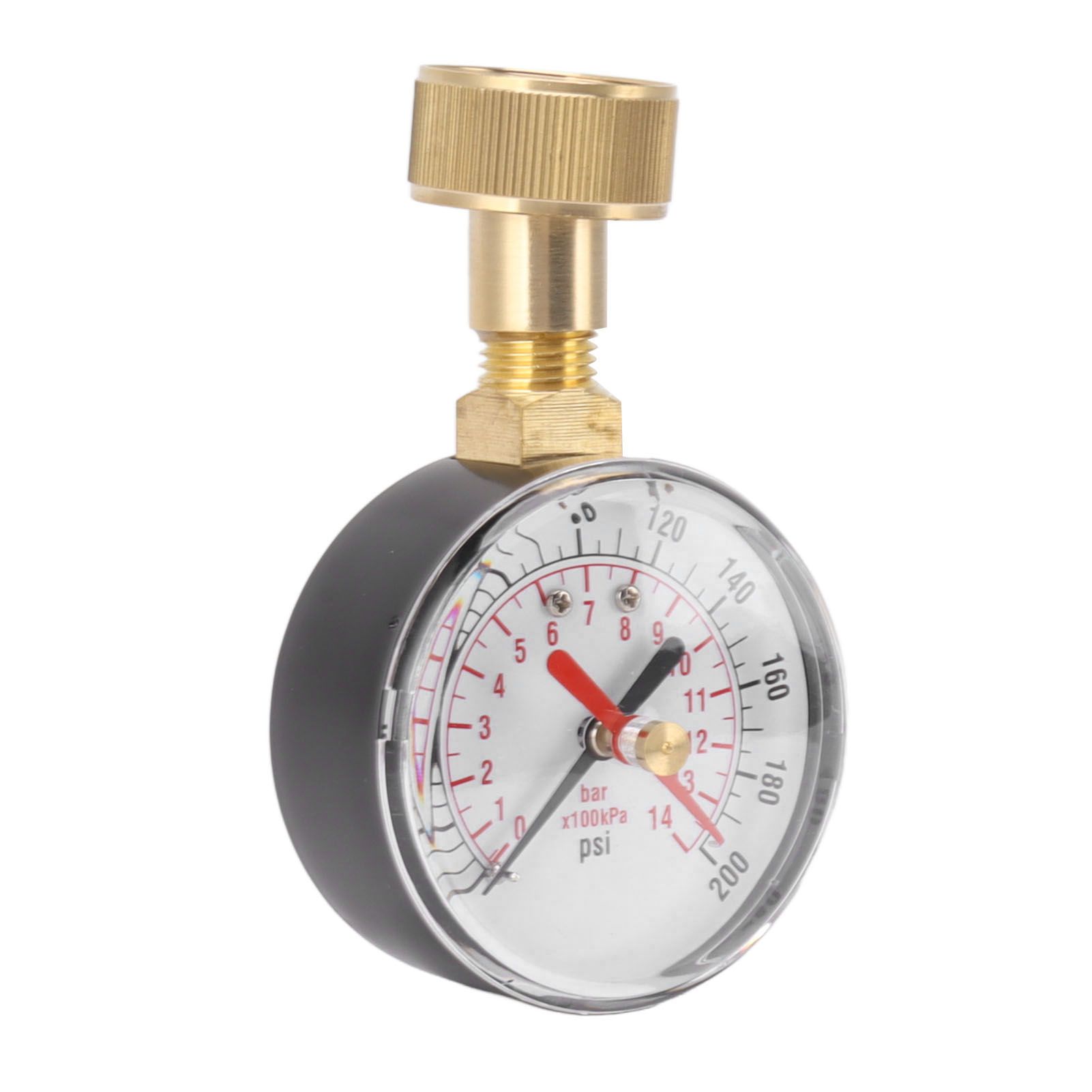 Water Pressure Gauge Aluminum Alloy Iron 0 to 200Psi Universal Water Pressure Test Gauge with 3/4 Female Hose Thread for Replacement - Image 3