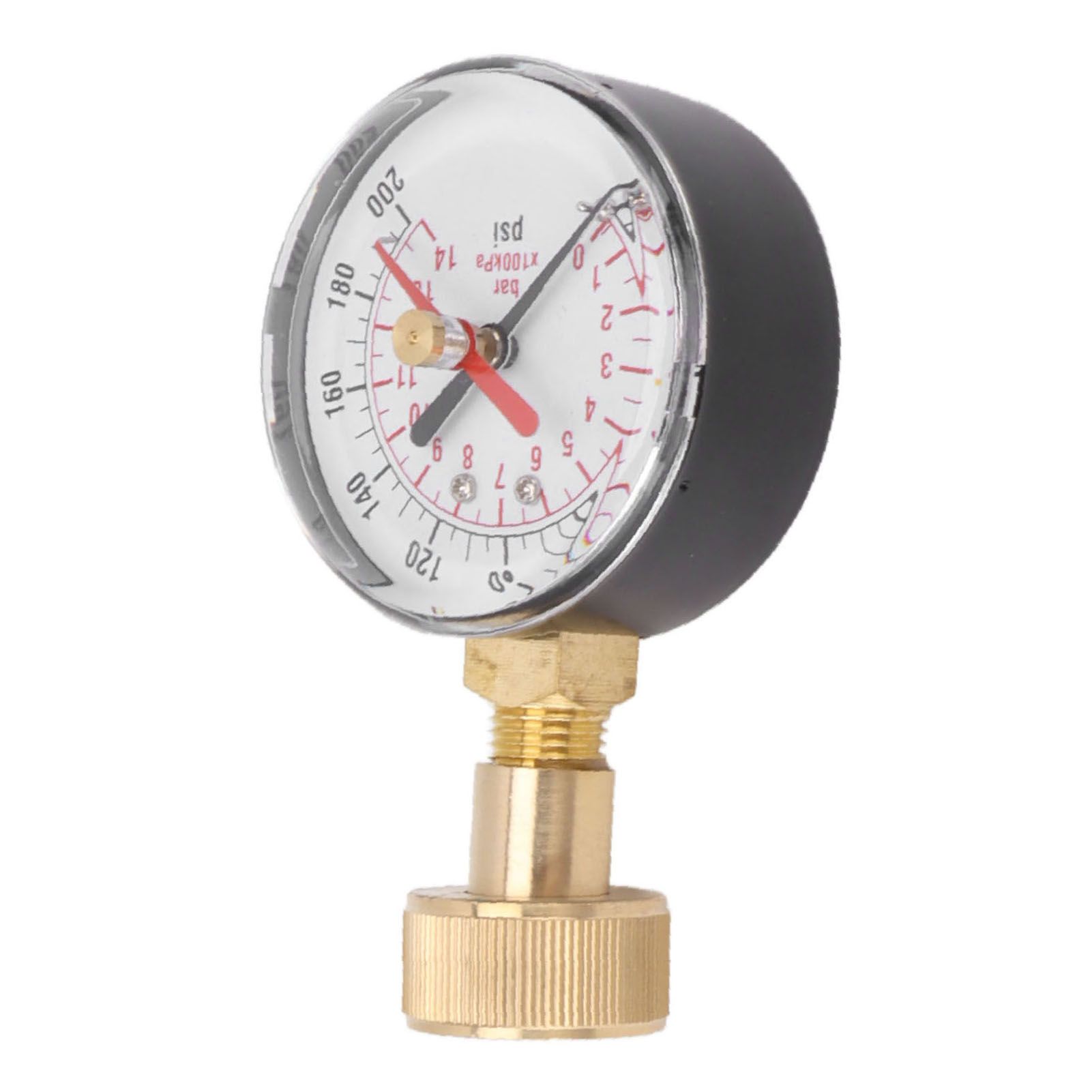 Water Pressure Gauge Aluminum Alloy Iron 0 to 200Psi Universal Water Pressure Test Gauge with 3/4 Female Hose Thread for Replacement - Image 4