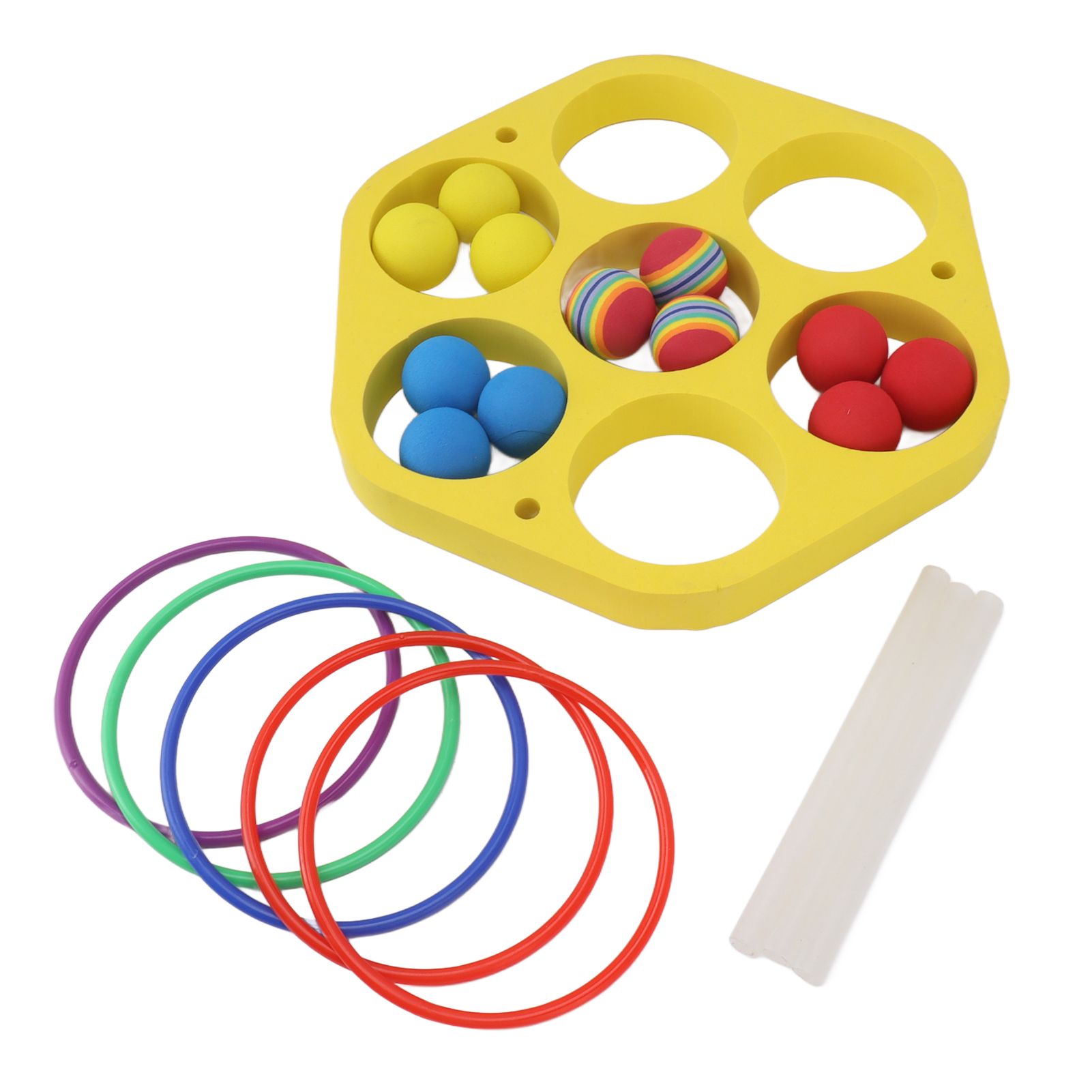 Ring Throw Pool Game Toy EVA Floating Foam with Balls for Kids Adults Water Sports Outdoor Party Hexagonal Circle - Image 2