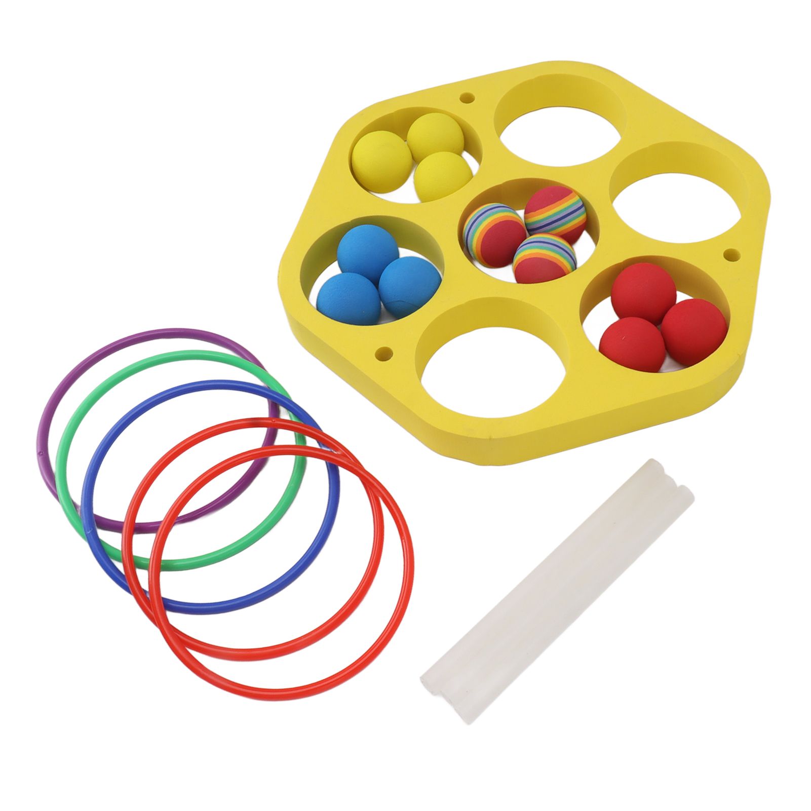 Ring Throw Pool Game Toy EVA Floating Foam with Balls for Kids Adults Water Sports Outdoor Party Hexagonal Circle - Image 3