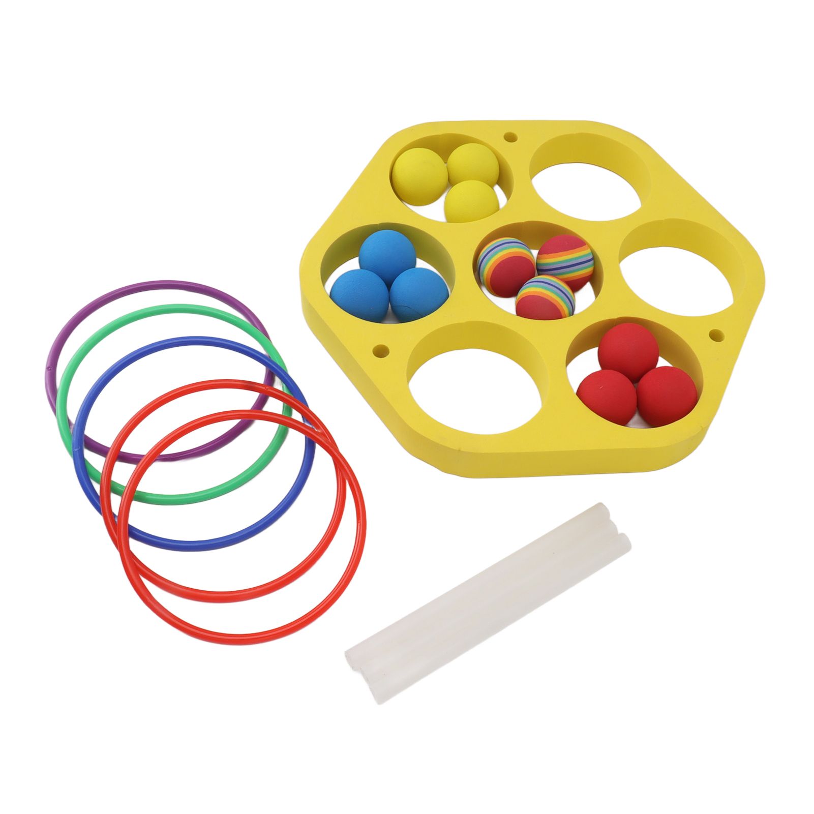 Ring Throw Pool Game Toy EVA Floating Foam with Balls for Kids Adults Water Sports Outdoor Party Hexagonal Circle - Image 4