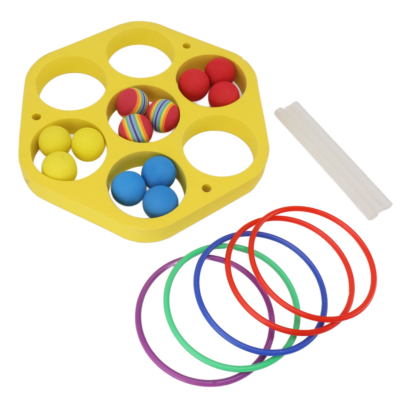 Ring Throw Pool Game Toy EVA Floating Foam with Balls for Kids Adults Water Sports Outdoor Party Hexagonal Circle - Image 5