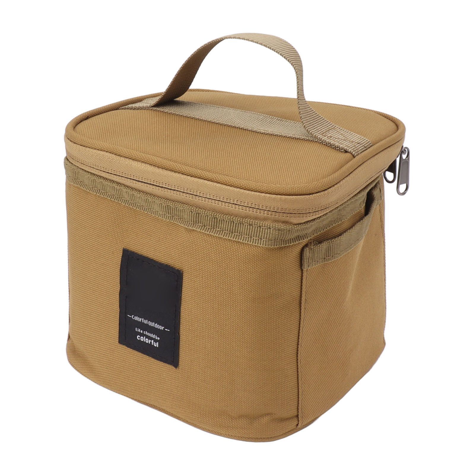 Spice Bottle Carry Bag Removable Inner Divider Oxford Cloth Portable Seasoning Jar Bag for BBQ Picnic Camping Khaki - Image 2