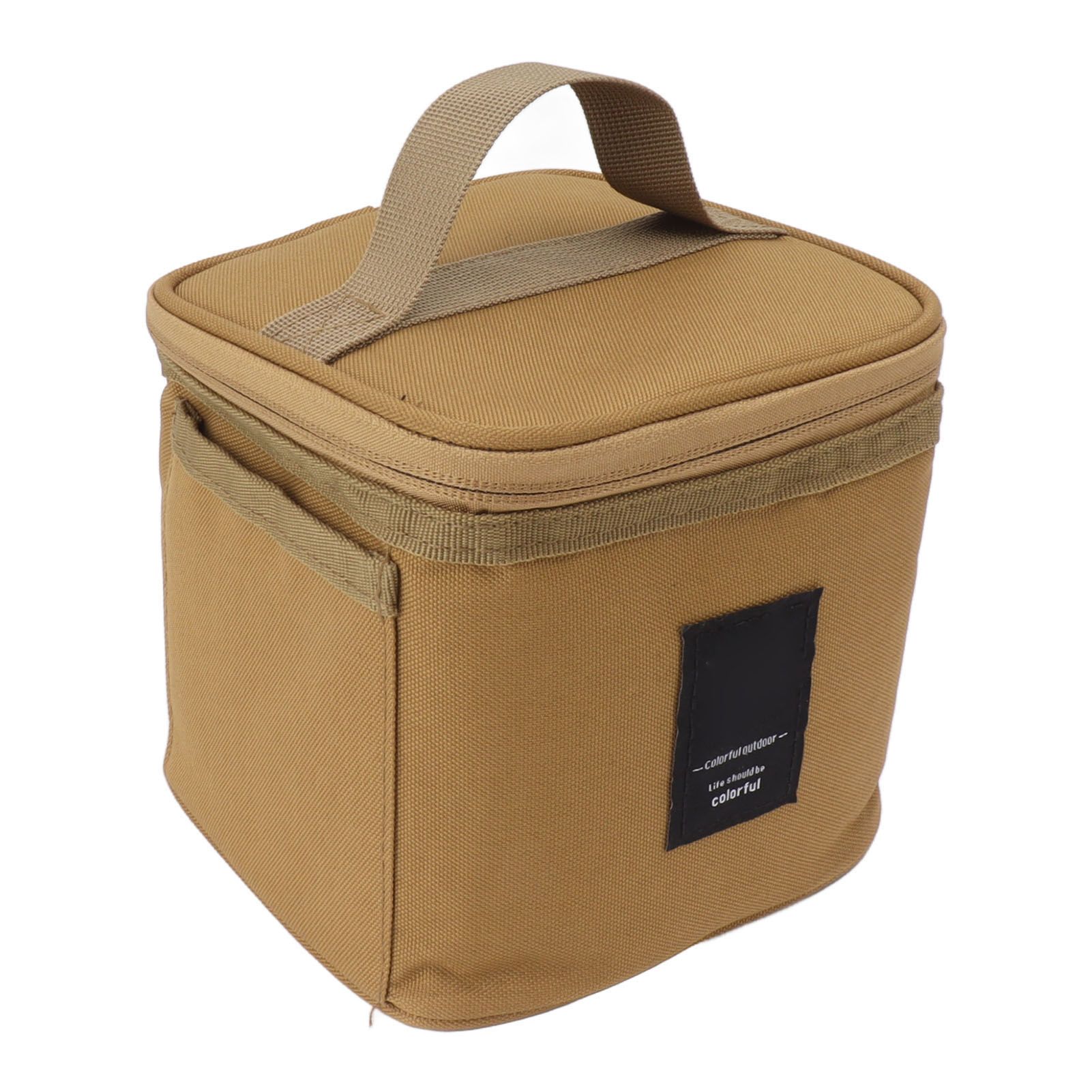 Spice Bottle Carry Bag Removable Inner Divider Oxford Cloth Portable Seasoning Jar Bag for BBQ Picnic Camping Khaki - Image 3