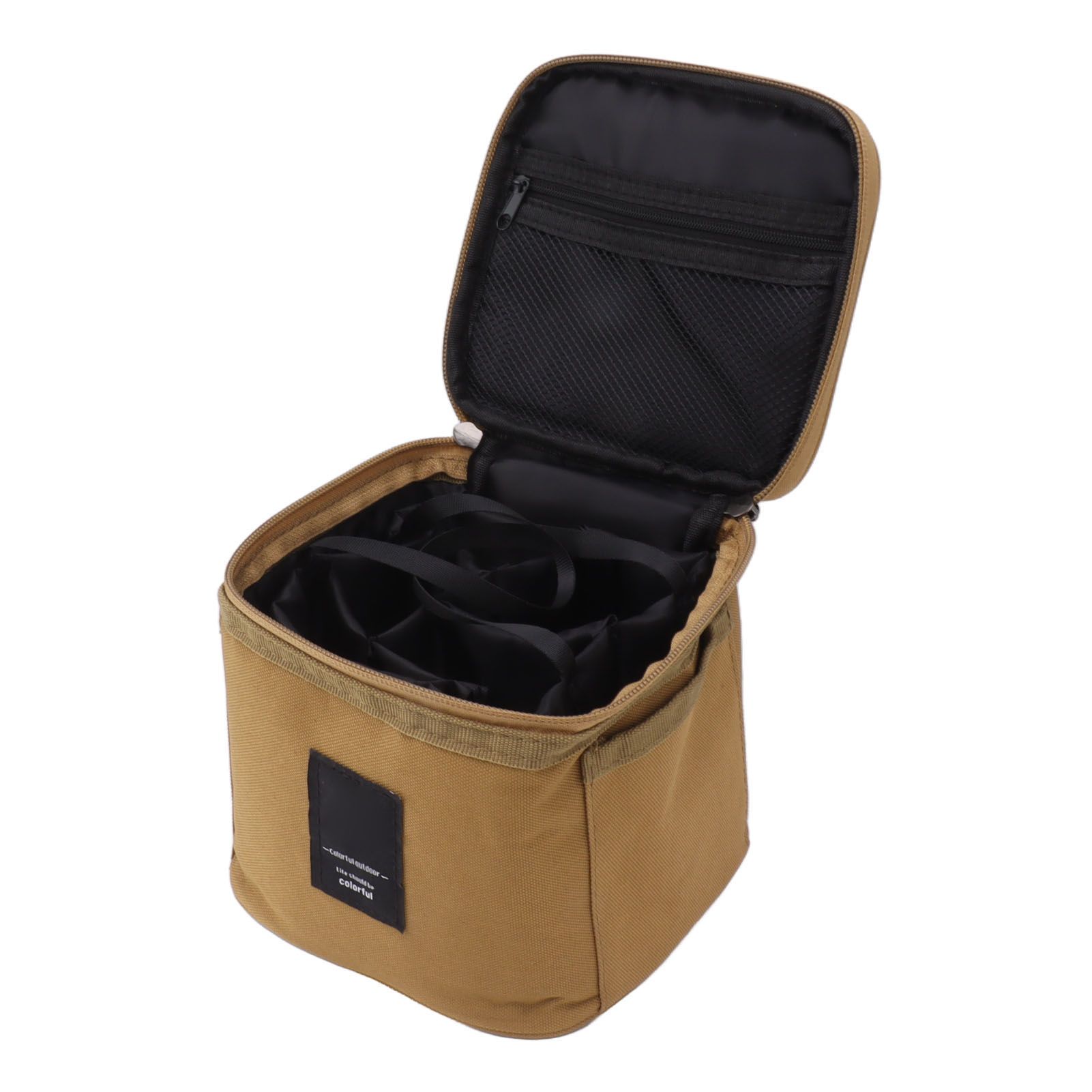 Spice Bottle Carry Bag Removable Inner Divider Oxford Cloth Portable Seasoning Jar Bag for BBQ Picnic Camping Khaki - Image 7