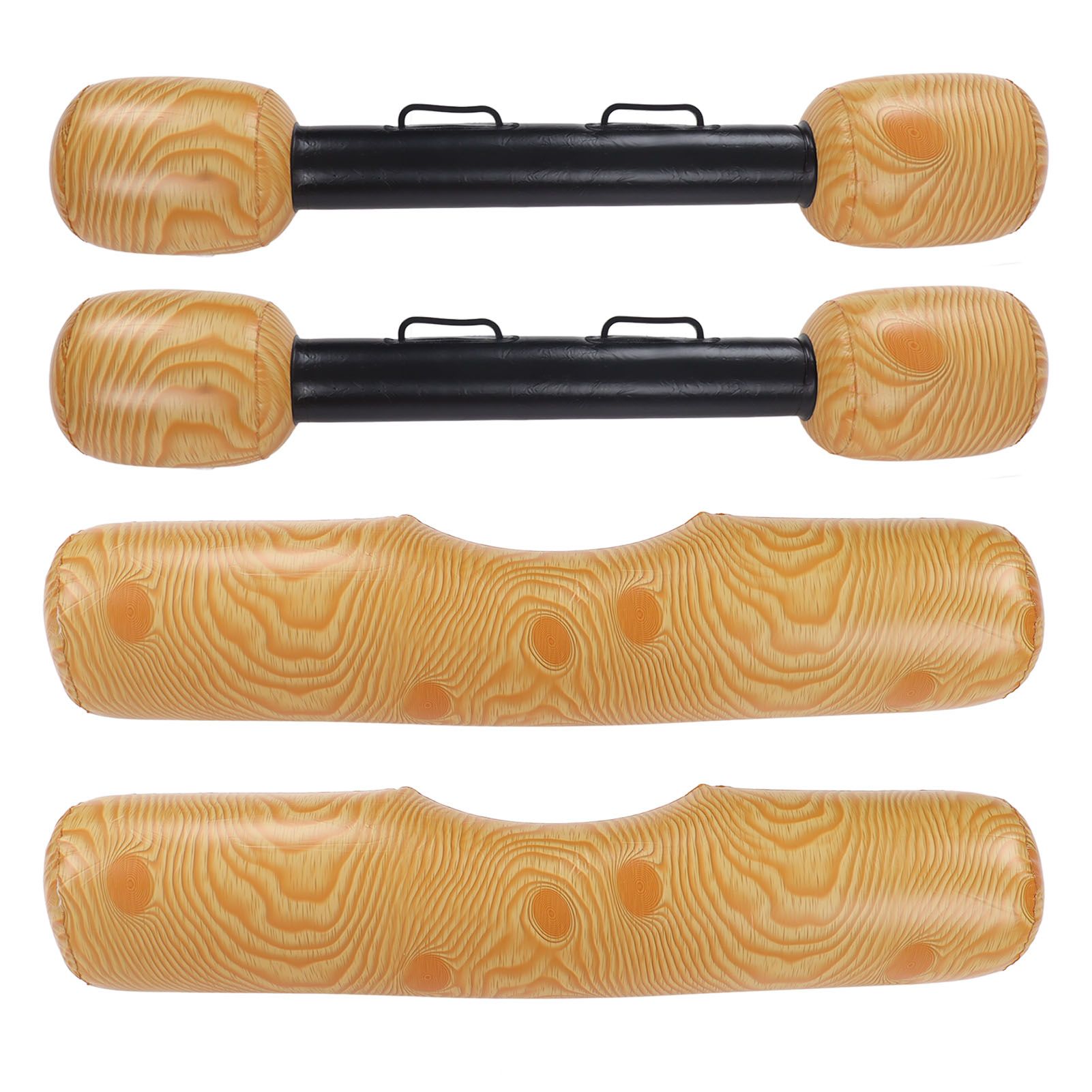 2 PCS Wood Grain Inflatable Floating Row Pool Floats Floating Log Raft Toys Outdoor Party Water Sports Games for Adults Kids - Image 4