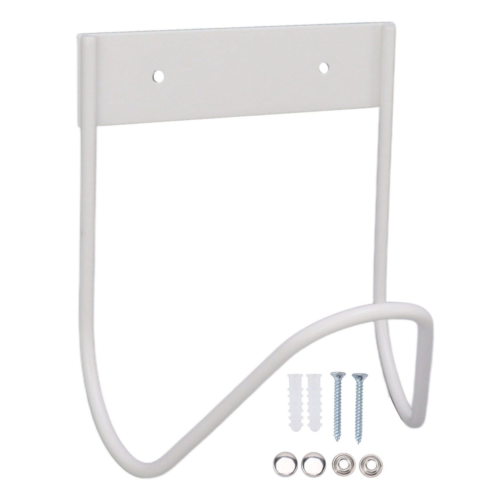 Garden Hose Holder 304 Stainless Steel Wall Mount Heave Duty Water Hose Hook Hanger for Outside Yard White - Image 1
