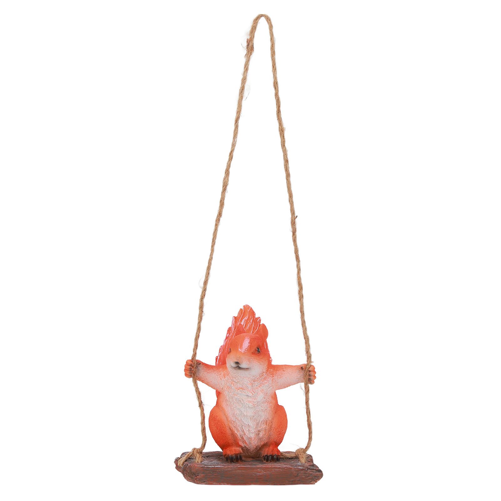 Hanging Squirrel Statues Garden Decor Cute Swing Squirrel Sculpture Outdoor Patio Ornament Animal Resin Figurine Red Brown - Image 1