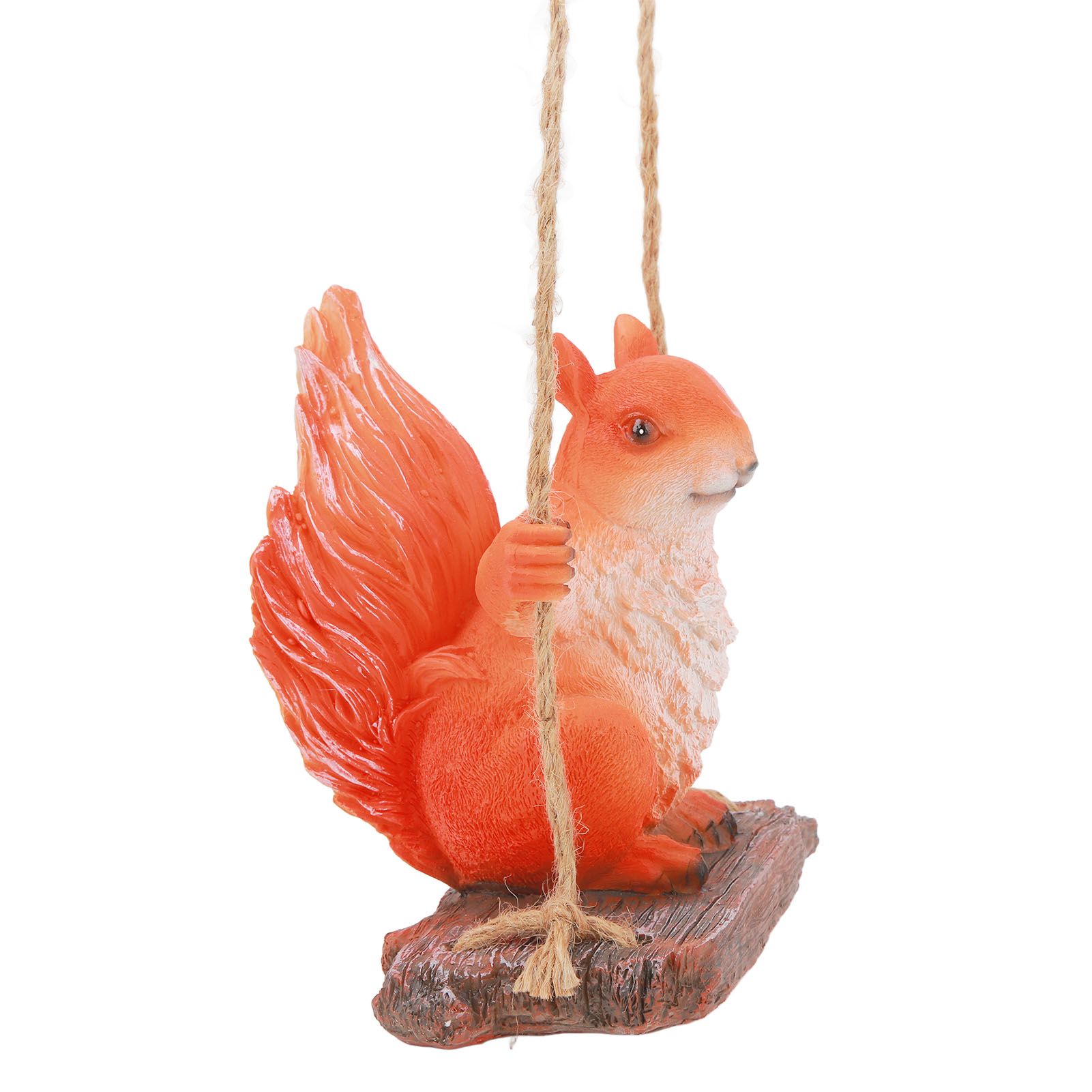 Hanging Squirrel Statues Garden Decor Cute Swing Squirrel Sculpture Outdoor Patio Ornament Animal Resin Figurine Red Brown - Image 3