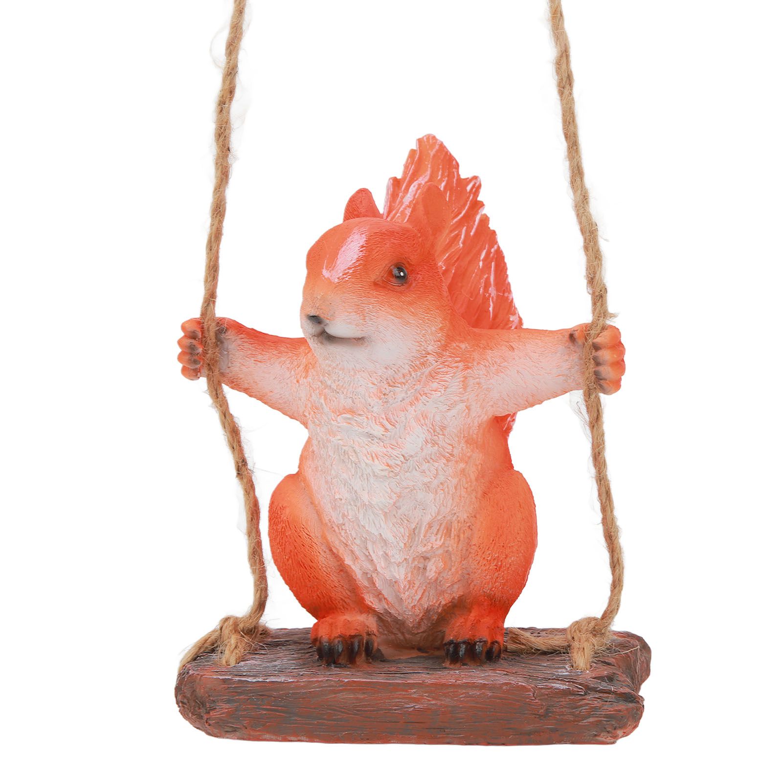 Hanging Squirrel Statues Garden Decor Cute Swing Squirrel Sculpture Outdoor Patio Ornament Animal Resin Figurine Red Brown - Image 4