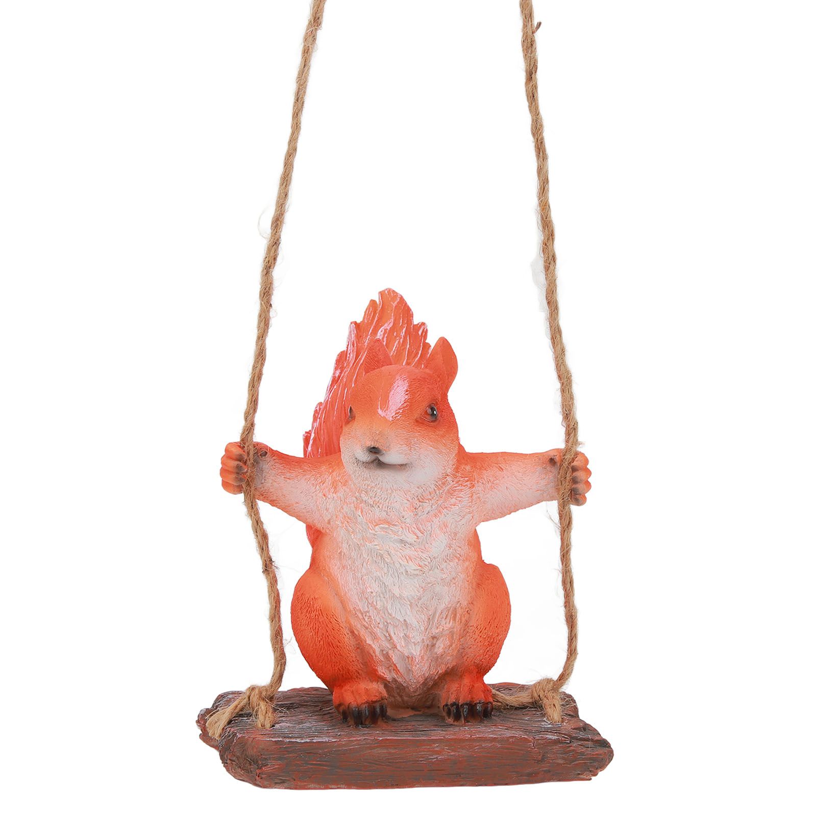 Hanging Squirrel Statues Garden Decor Cute Swing Squirrel Sculpture Outdoor Patio Ornament Animal Resin Figurine Red Brown - Image 6