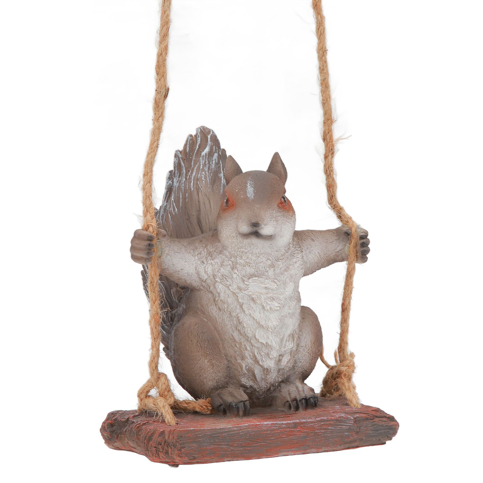 Hanging Squirrel Statues Garden Decor Cute Swing Squirrel Sculpture Outdoor Patio Ornament Animal Resin Figurine Grey Brown - Image 3