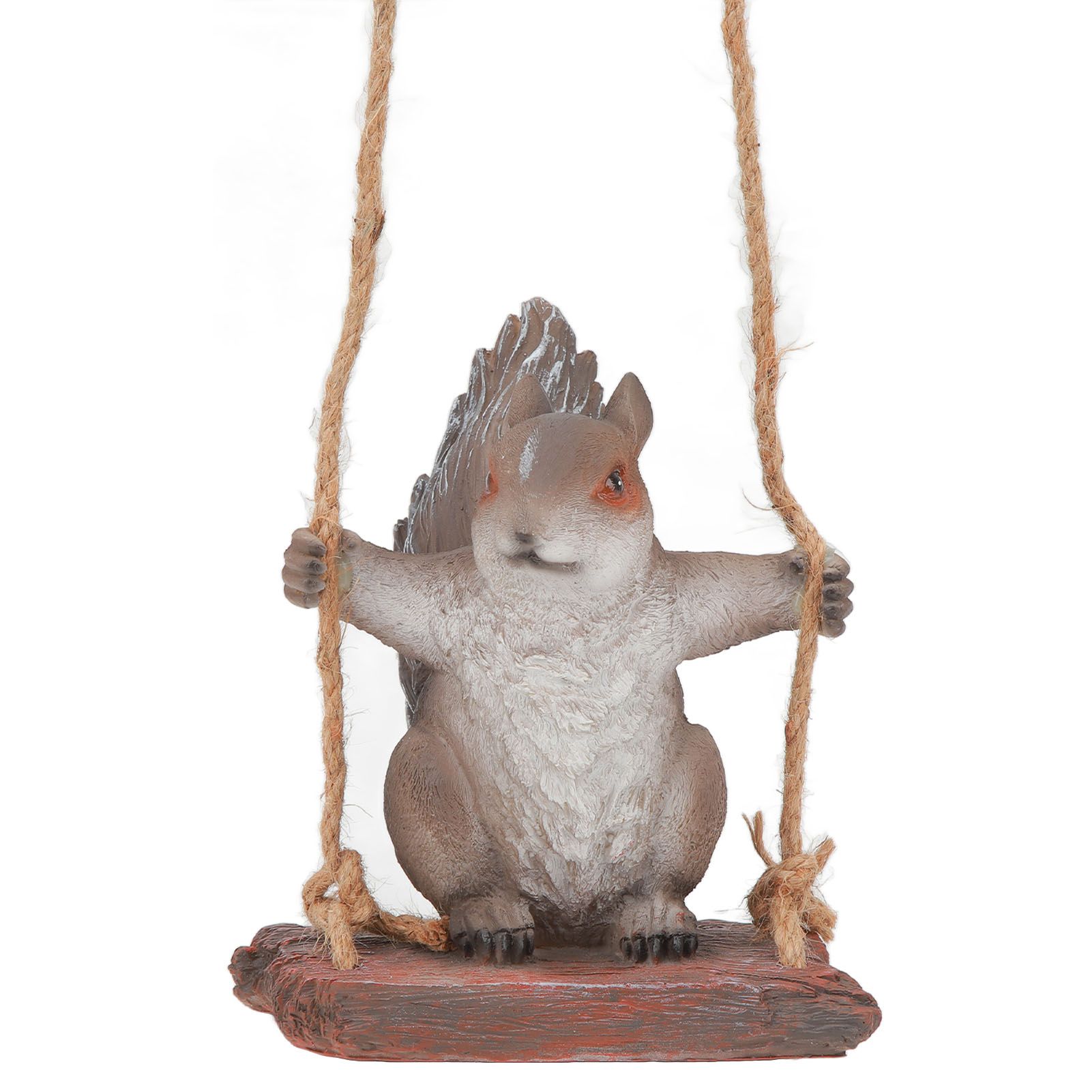 Hanging Squirrel Statues Garden Decor Cute Swing Squirrel Sculpture Outdoor Patio Ornament Animal Resin Figurine Grey Brown - Image 4