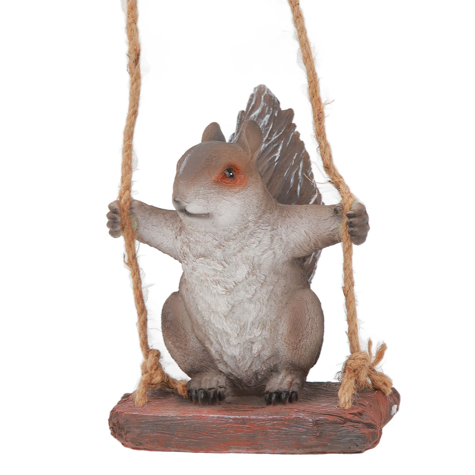 Hanging Squirrel Statues Garden Decor Cute Swing Squirrel Sculpture Outdoor Patio Ornament Animal Resin Figurine Grey Brown - Image 5