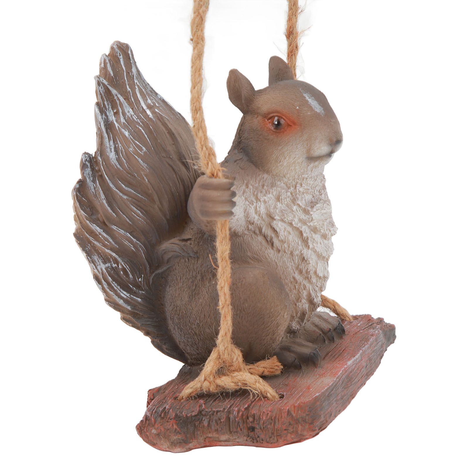 Hanging Squirrel Statues Garden Decor Cute Swing Squirrel Sculpture Outdoor Patio Ornament Animal Resin Figurine Grey Brown - Image 6