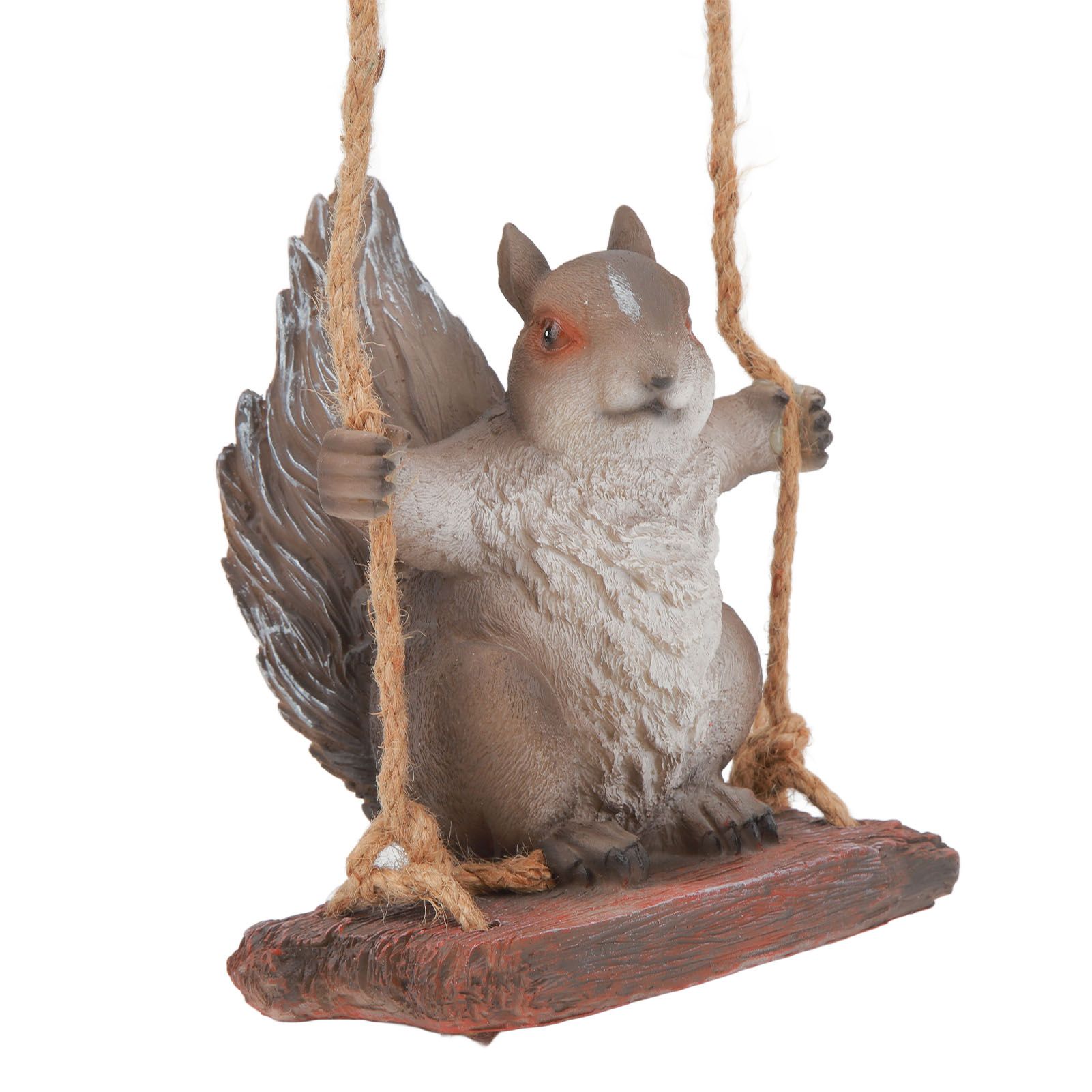 Hanging Squirrel Statues Garden Decor Cute Swing Squirrel Sculpture Outdoor Patio Ornament Animal Resin Figurine Grey Brown - Image 7