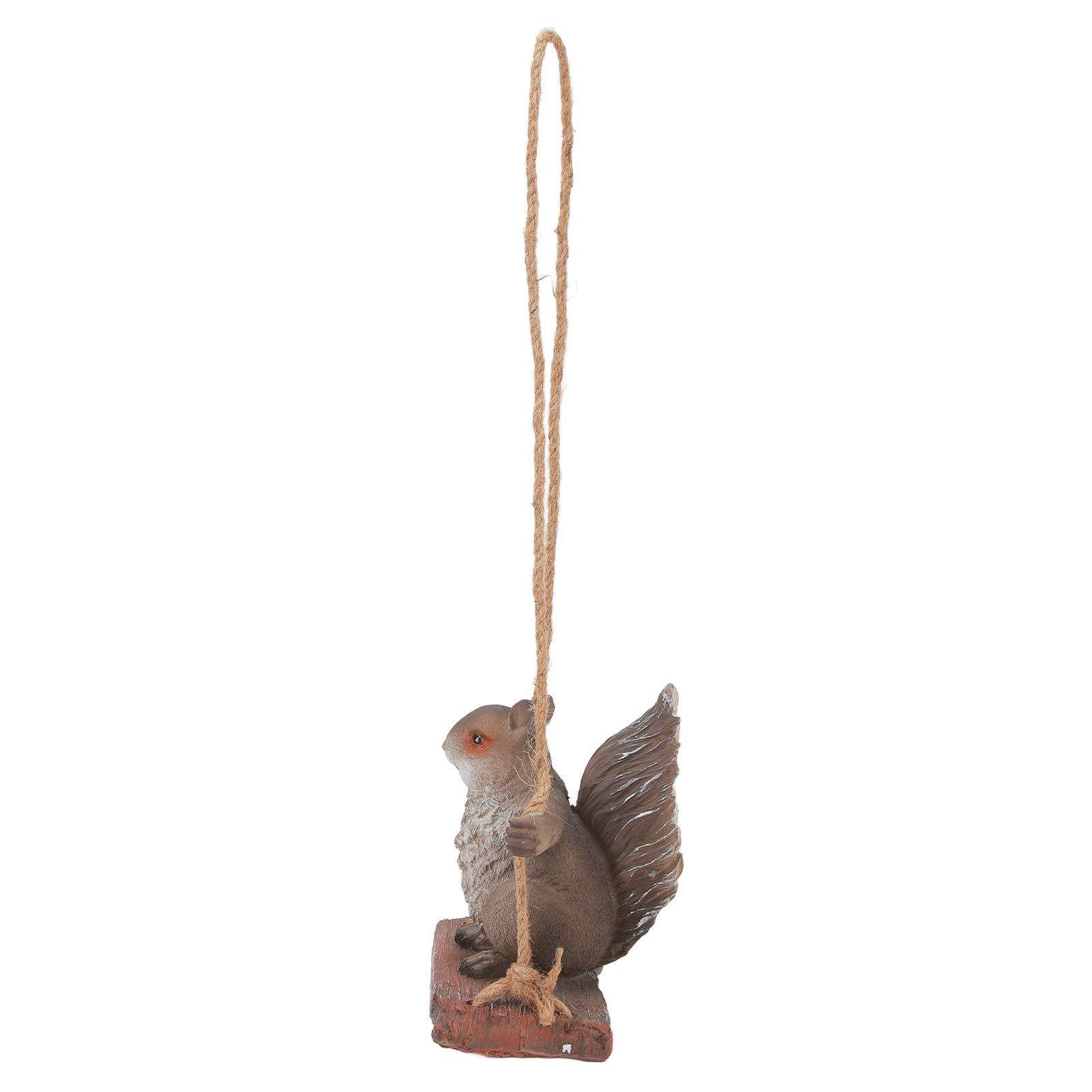 Hanging Squirrel Statues Garden Decor Cute Swing Squirrel Sculpture Outdoor Patio Ornament Animal Resin Figurine Grey Brown - Image 8
