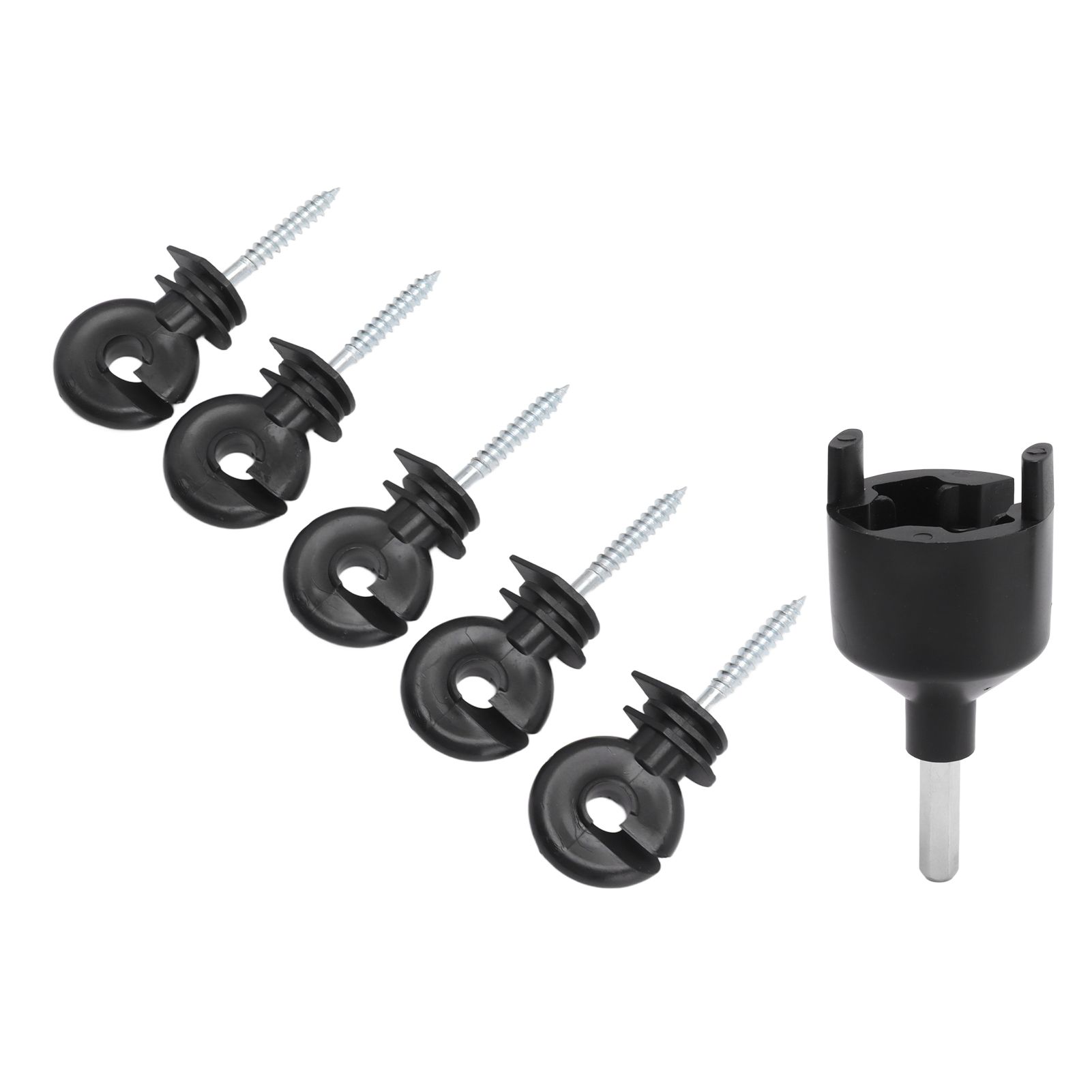 50Pcs Electric Fence Insulator Screw in Insulator Fence Ring Post Wood Post Insulator with Insulator Socket Tool - Image 2
