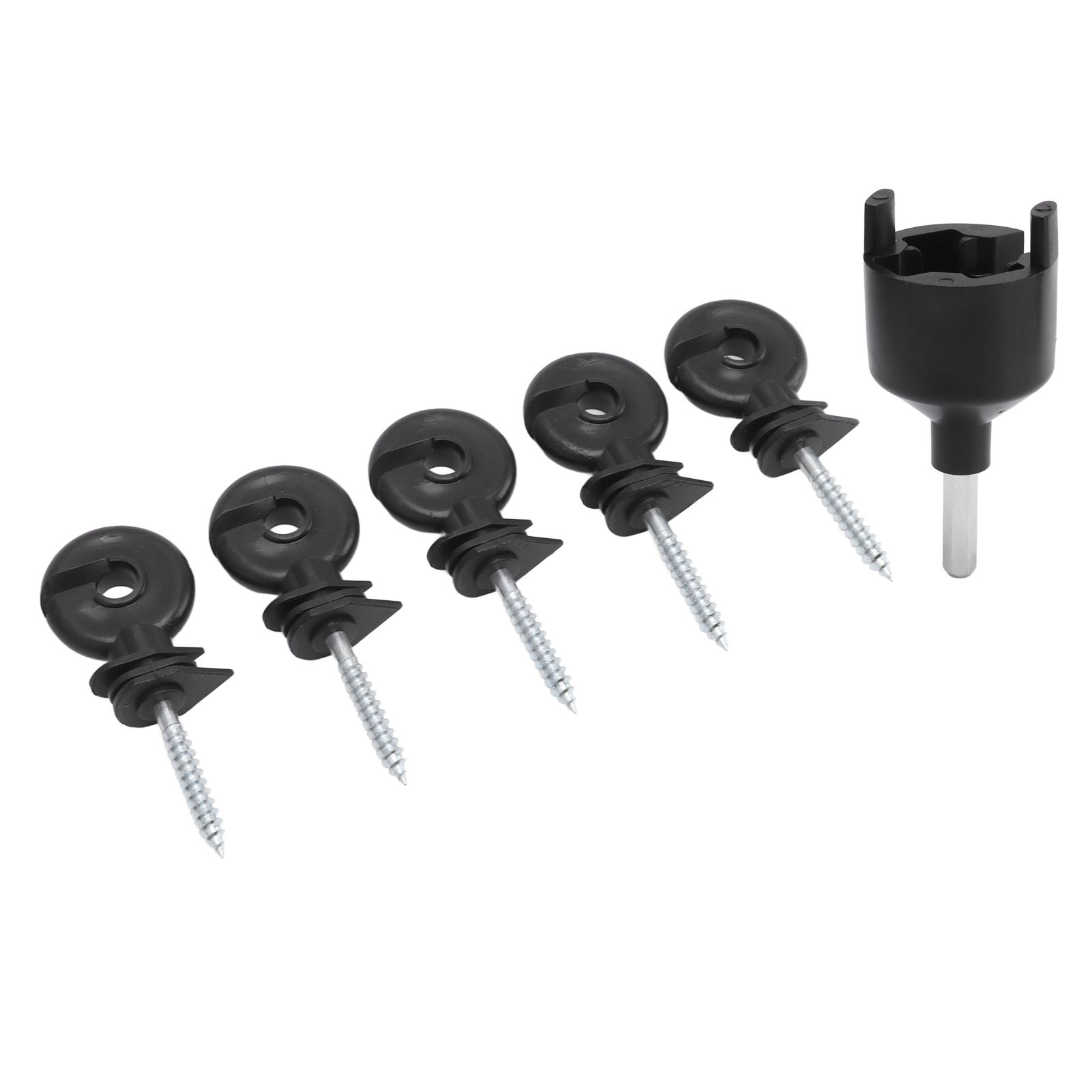 50Pcs Electric Fence Insulator Screw in Insulator Fence Ring Post Wood Post Insulator with Insulator Socket Tool - Image 3