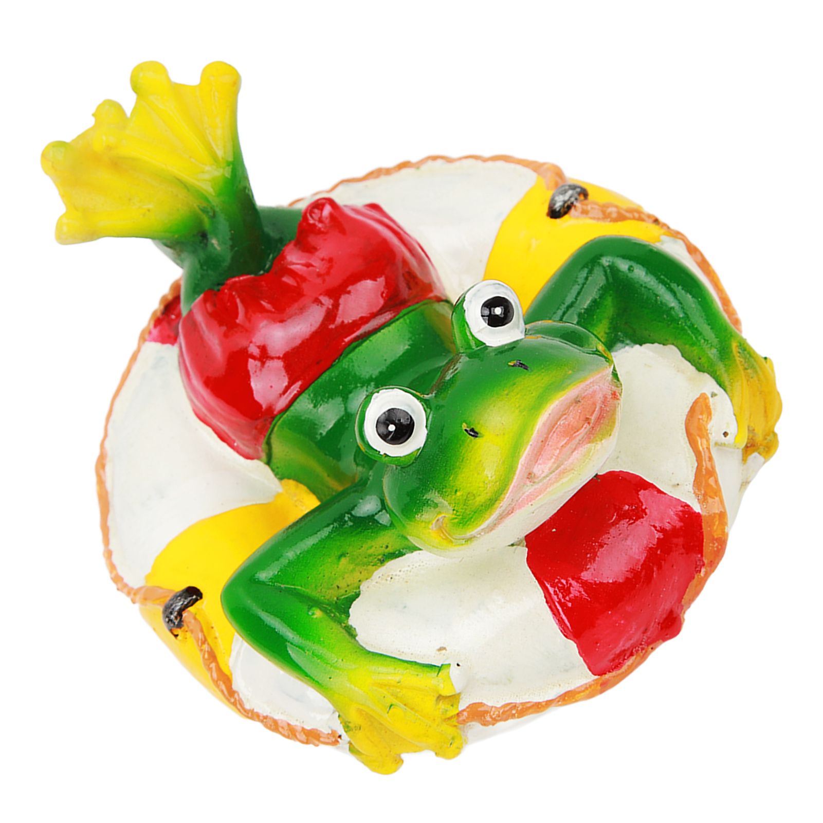 Frog Pond Ornaments Resin Colorfast Easy Float Water Floating Frog Garden Statue for Home Garden Yard Swimming Ring Frog - Image 2