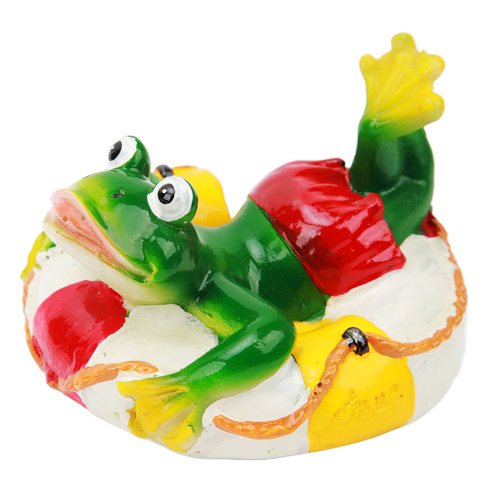 Frog Pond Ornaments Resin Colorfast Easy Float Water Floating Frog Garden Statue for Home Garden Yard Swimming Ring Frog - Image 4