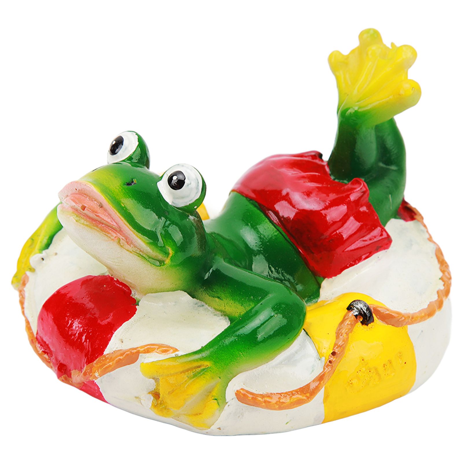 Frog Pond Ornaments Resin Colorfast Easy Float Water Floating Frog Garden Statue for Home Garden Yard Swimming Ring Frog - Image 7