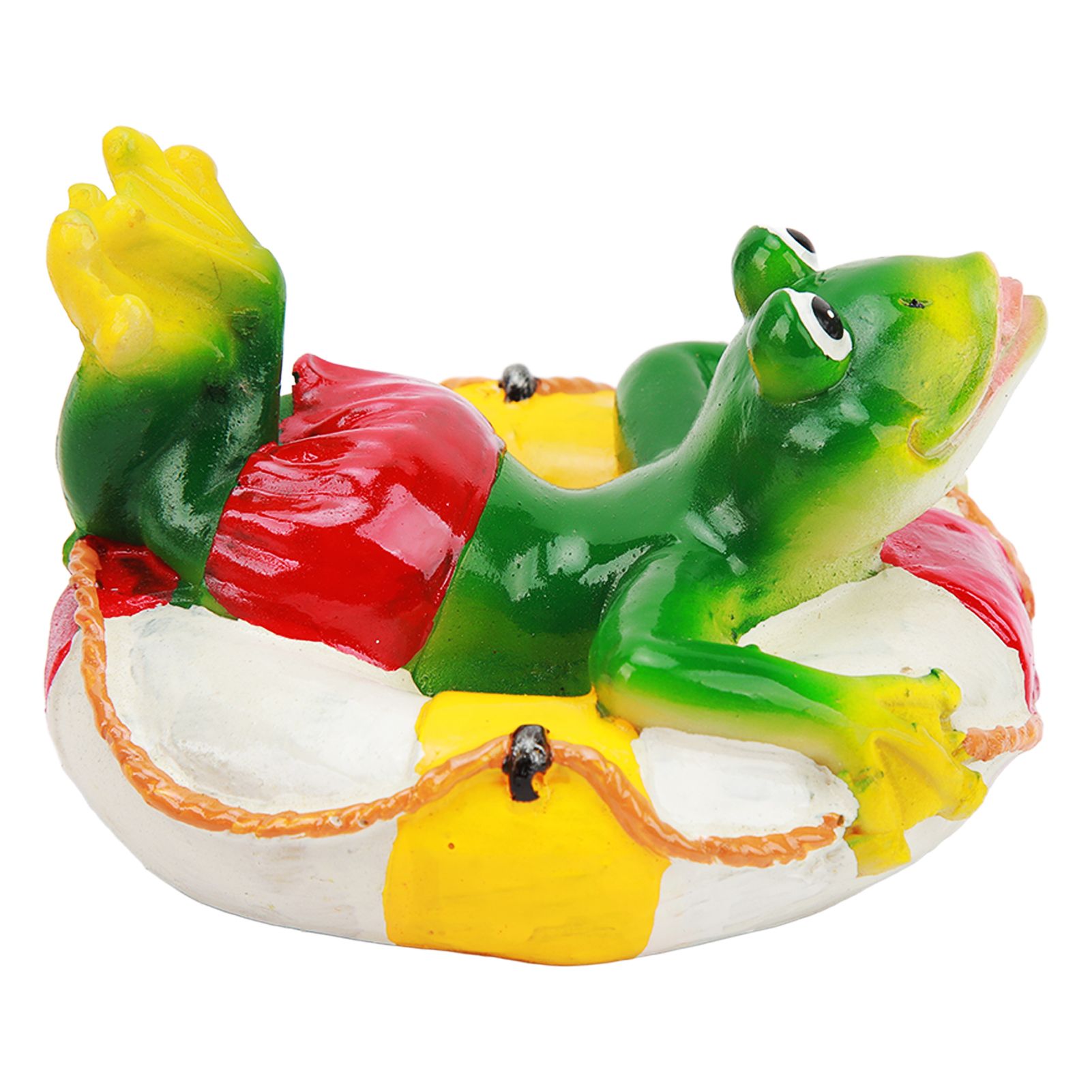 Frog Pond Ornaments Resin Colorfast Easy Float Water Floating Frog Garden Statue for Home Garden Yard Swimming Ring Frog - Image 8