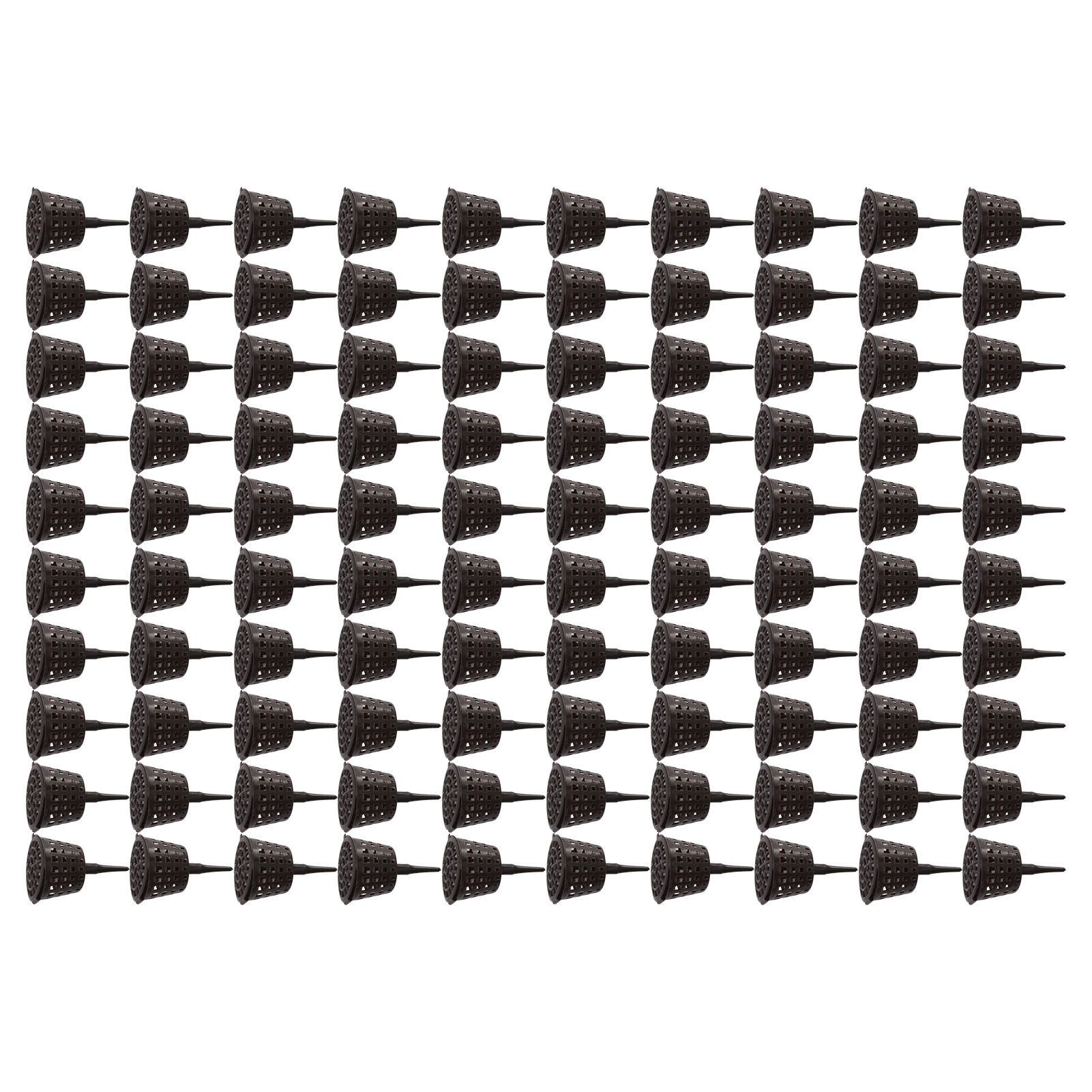 100PCS Plastic Fertilizer Mesh Basket with Lid Planting Fertilizer Net Pot for Succulent Orchid Bonsai Small Size with Lid - Image 2