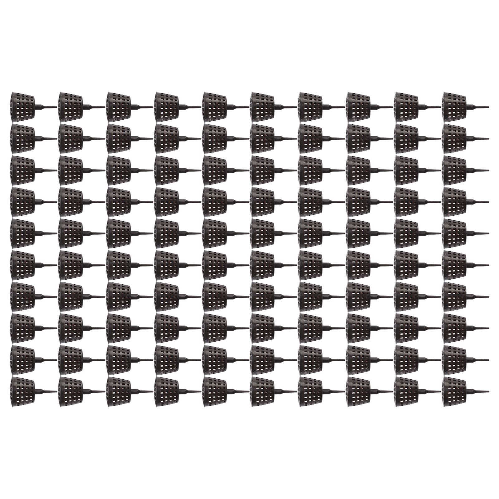 100PCS Plastic Fertilizer Mesh Basket with Lid Planting Fertilizer Net Pot for Succulent Orchid Bonsai Large Size with Lid - Image 2