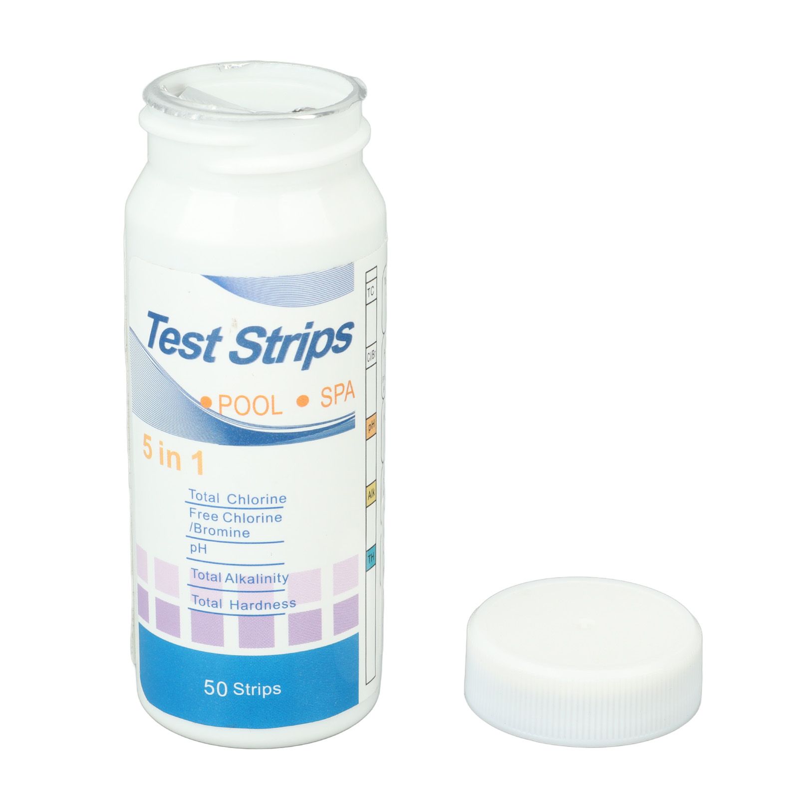50pcs Swimming Pool Test Papers 5 in 1 Test Water Quality PH Cl Total Alkali Free Chlorine Pool Test Strips - Image 2