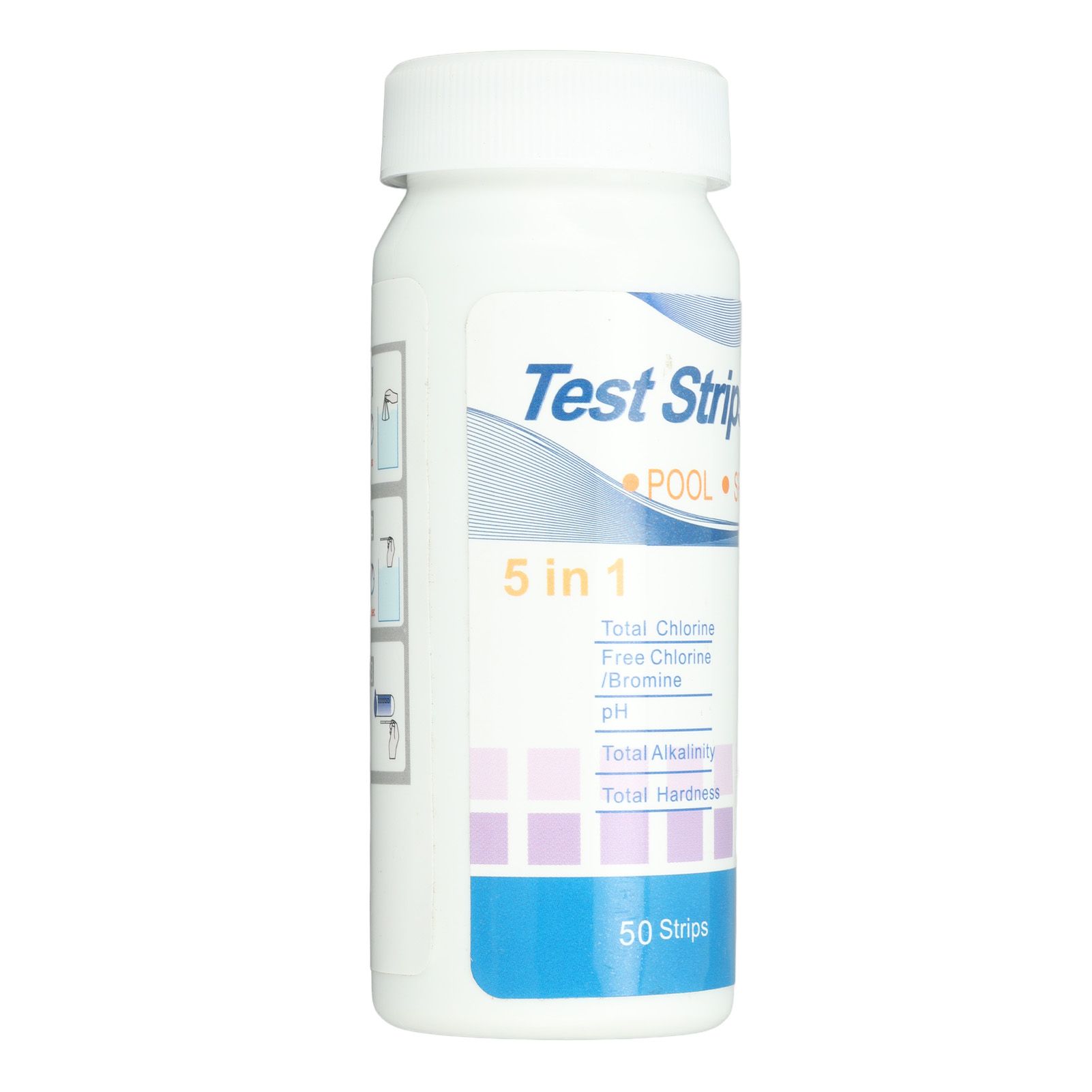 50pcs Swimming Pool Test Papers 5 in 1 Test Water Quality PH Cl Total Alkali Free Chlorine Pool Test Strips - Image 3