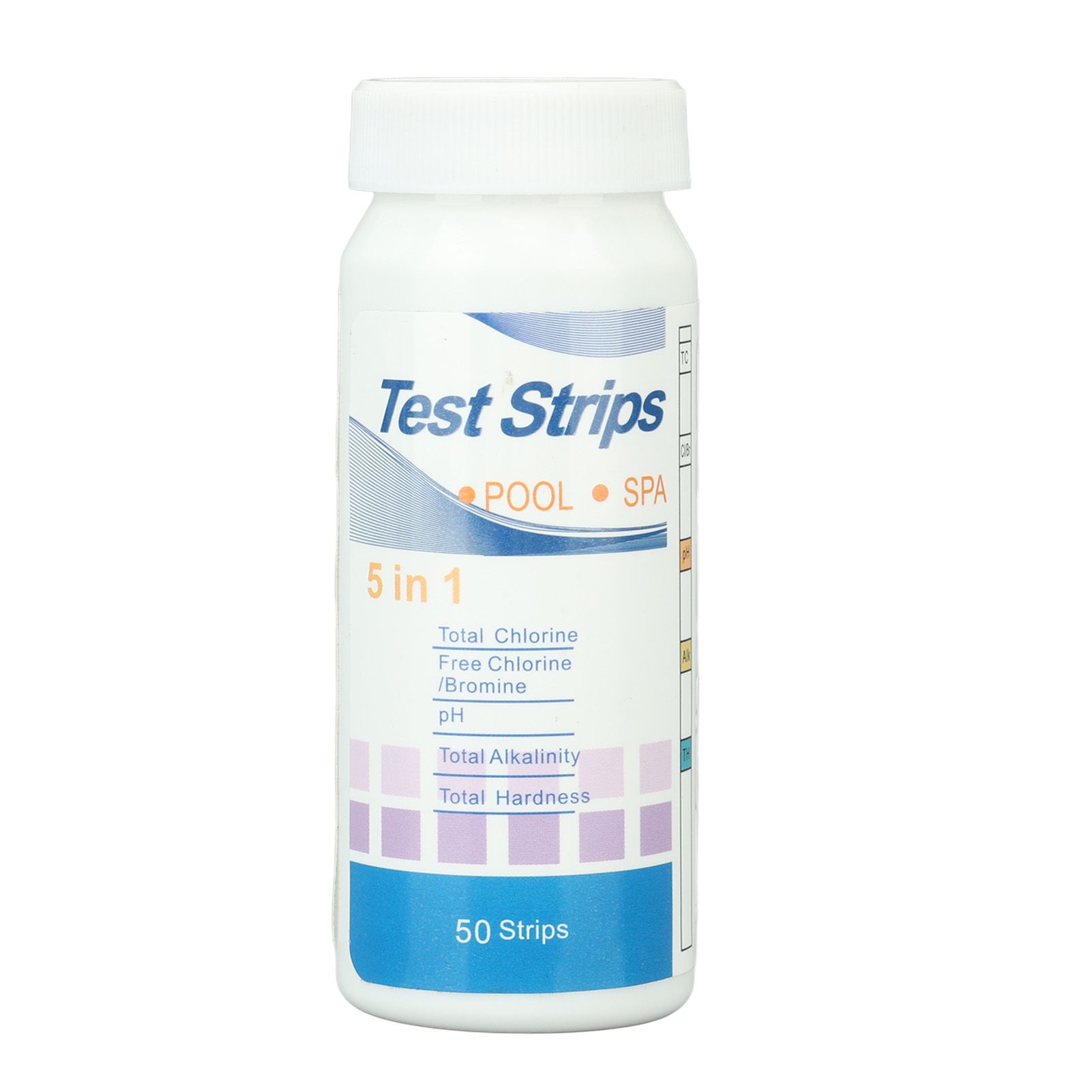 50pcs Swimming Pool Test Papers 5 in 1 Test Water Quality PH Cl Total Alkali Free Chlorine Pool Test Strips - Image 8