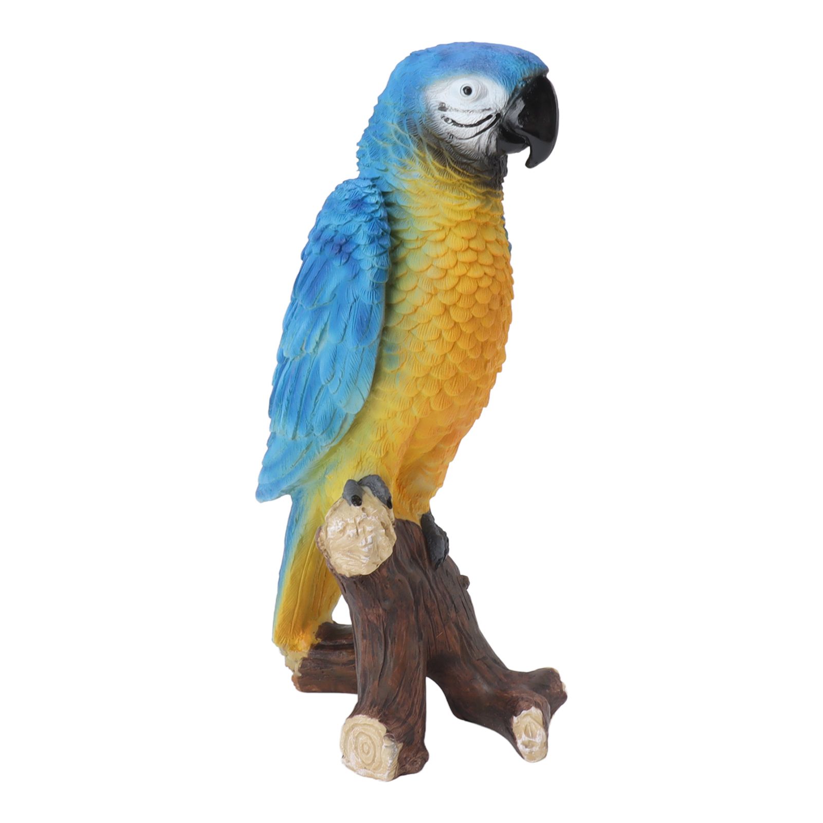 Resin Parrot Statue Simulation Parrot Decoration Resin Animals Figurine Outdoor Sculpture Resin Lawn Ornament Medium Size Blue - Image 3