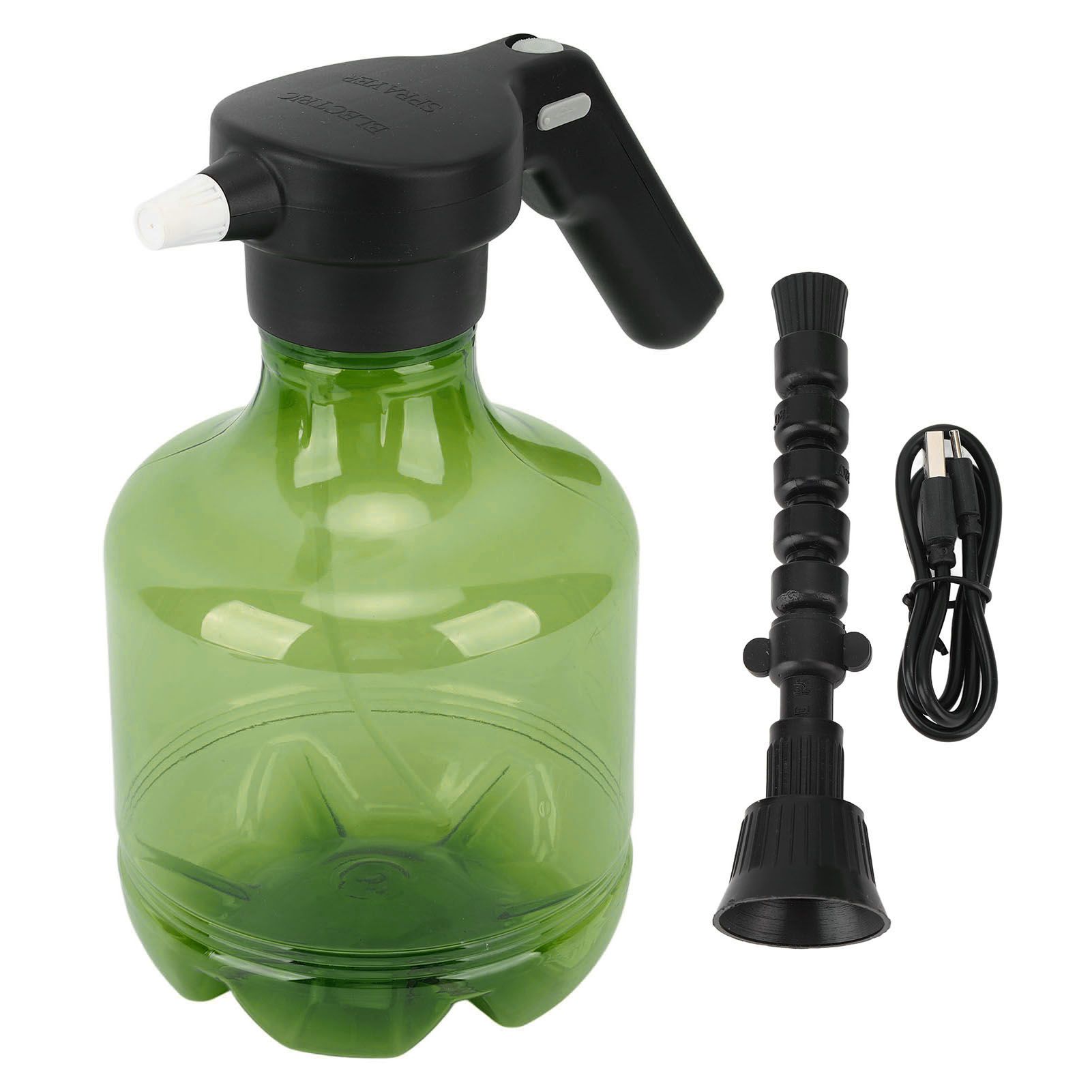 3L Electric Watering Plant Spray Bottle PP 800 Mah Rotating Nozzle Automatic Garden Sprayer Can for Indoor Outdoor Plants Green - Image 1