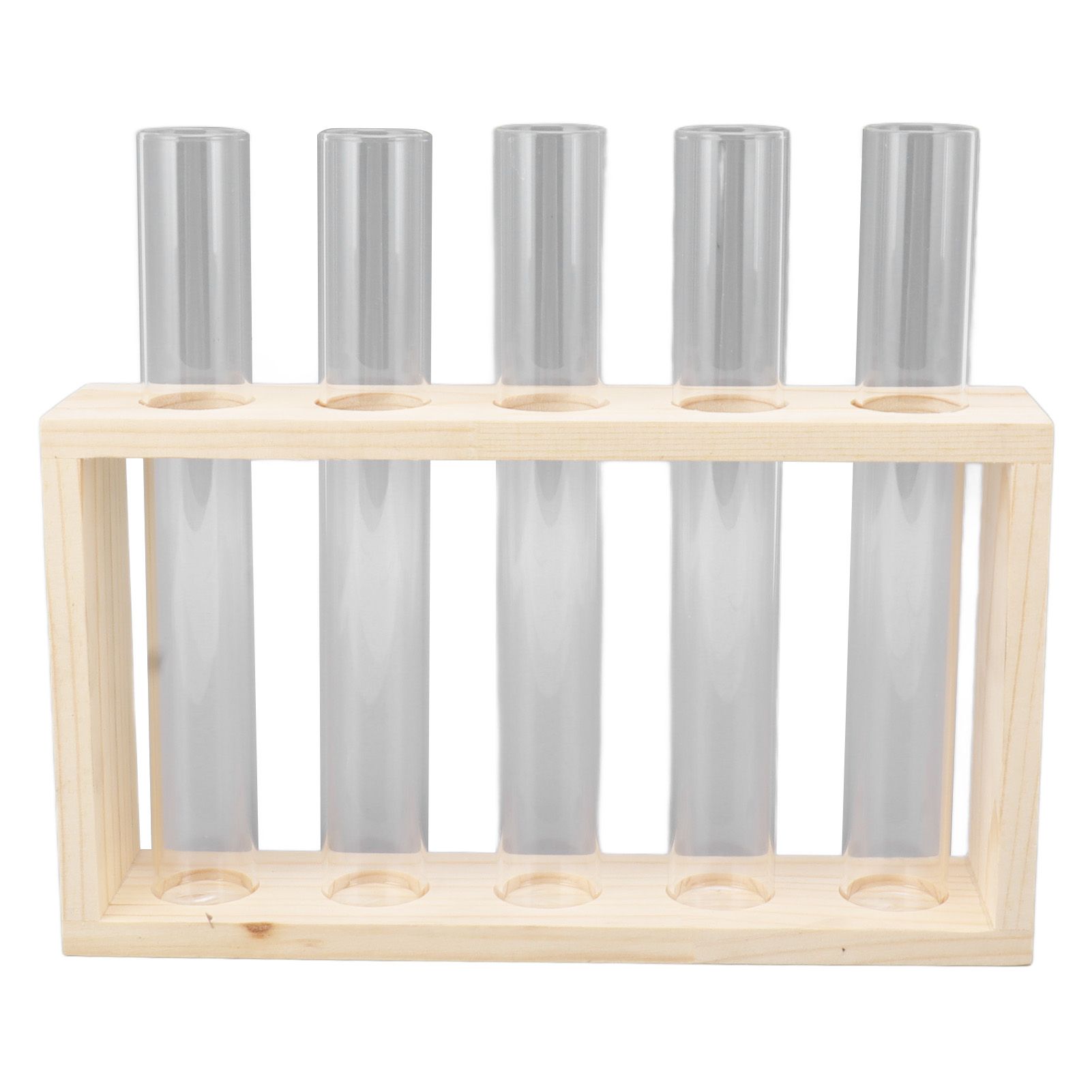 5 Test Tube Plant Terrarium Transparent Observe Growth Status Water Plant Holder with Wooden Stand for Herbs Log - Image 4