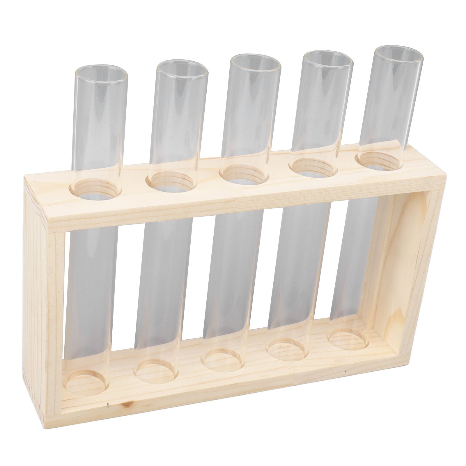 5 Test Tube Plant Terrarium Transparent Observe Growth Status Water Plant Holder with Wooden Stand for Herbs Log - Image 8