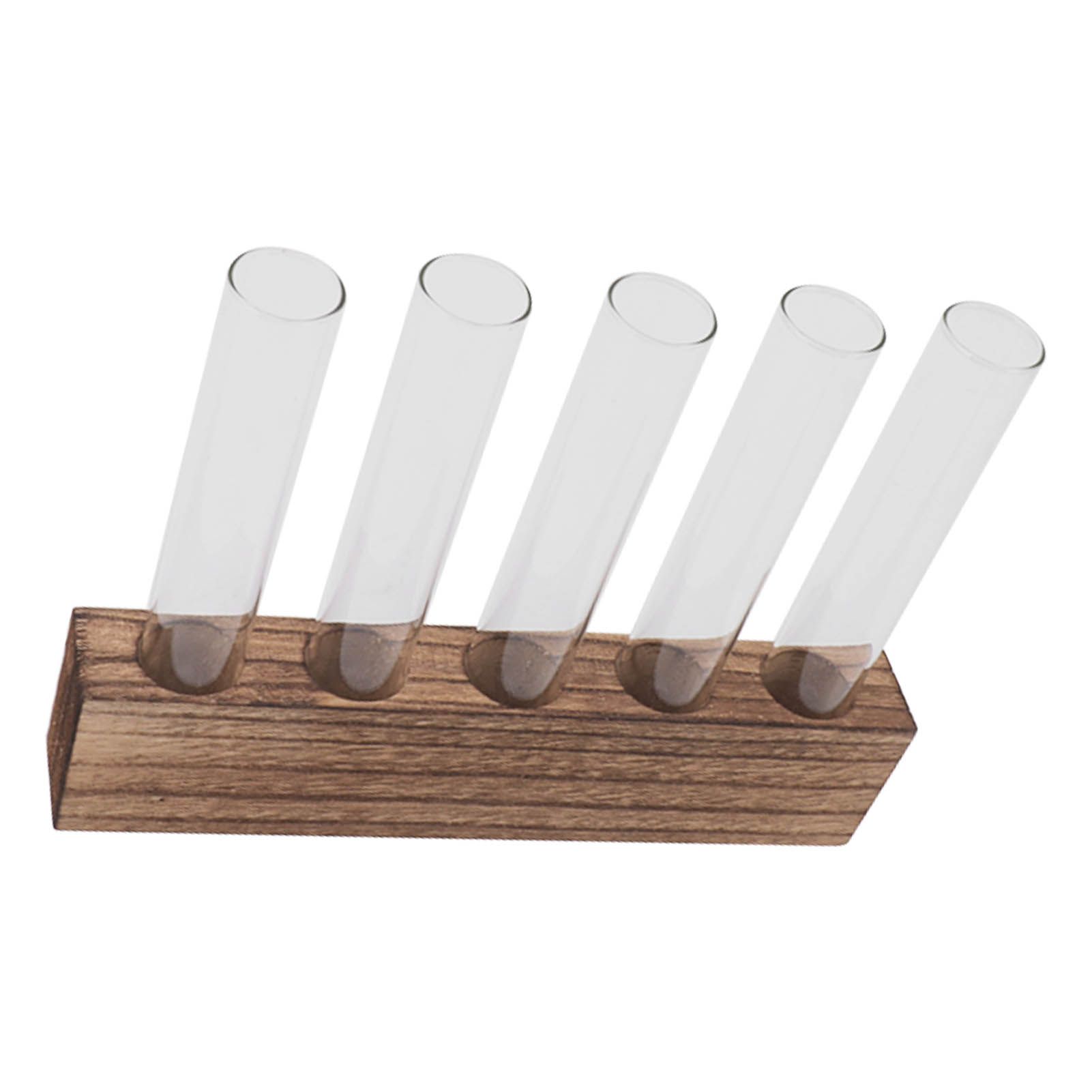 Glass Plant Propagation Station Plant Propagation Tubes Desktop Plant Terrarium With Wooden Stand Mini Test Tube Home Decor 5 Tubes - Image 4