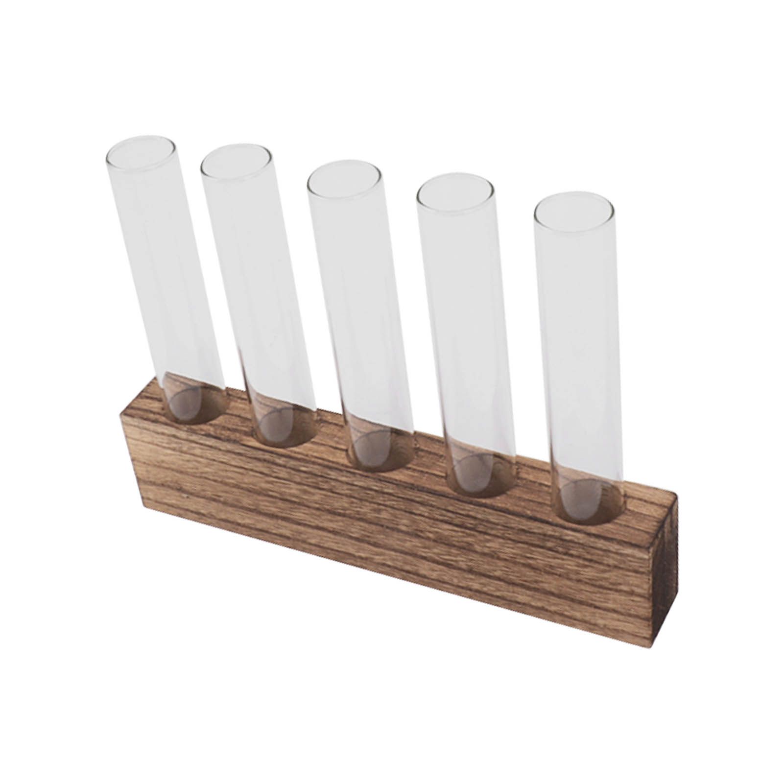 Glass Plant Propagation Station Plant Propagation Tubes Desktop Plant Terrarium With Wooden Stand Mini Test Tube Home Decor 5 Tubes - Image 5