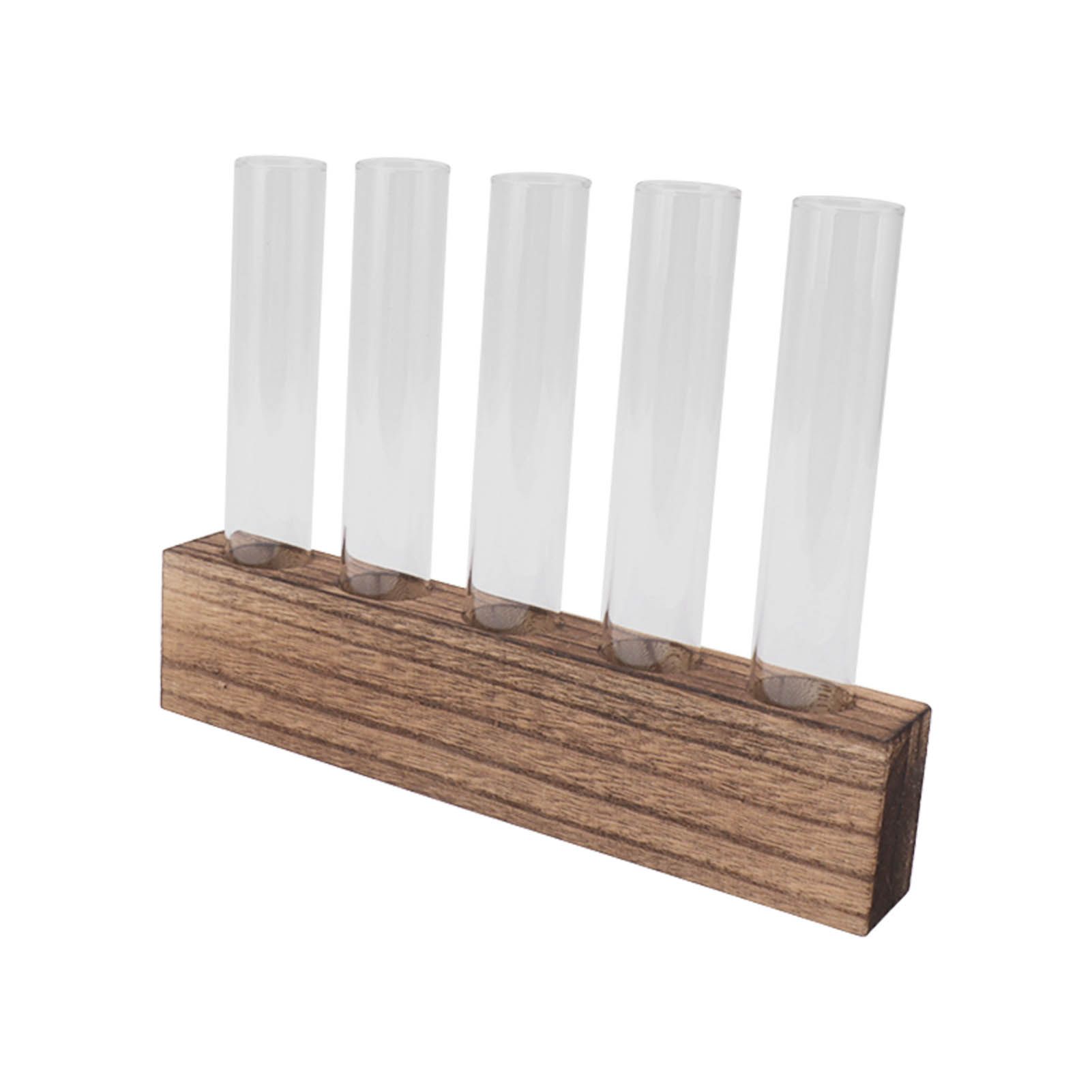 Glass Plant Propagation Station Plant Propagation Tubes Desktop Plant Terrarium With Wooden Stand Mini Test Tube Home Decor 5 Tubes - Image 6