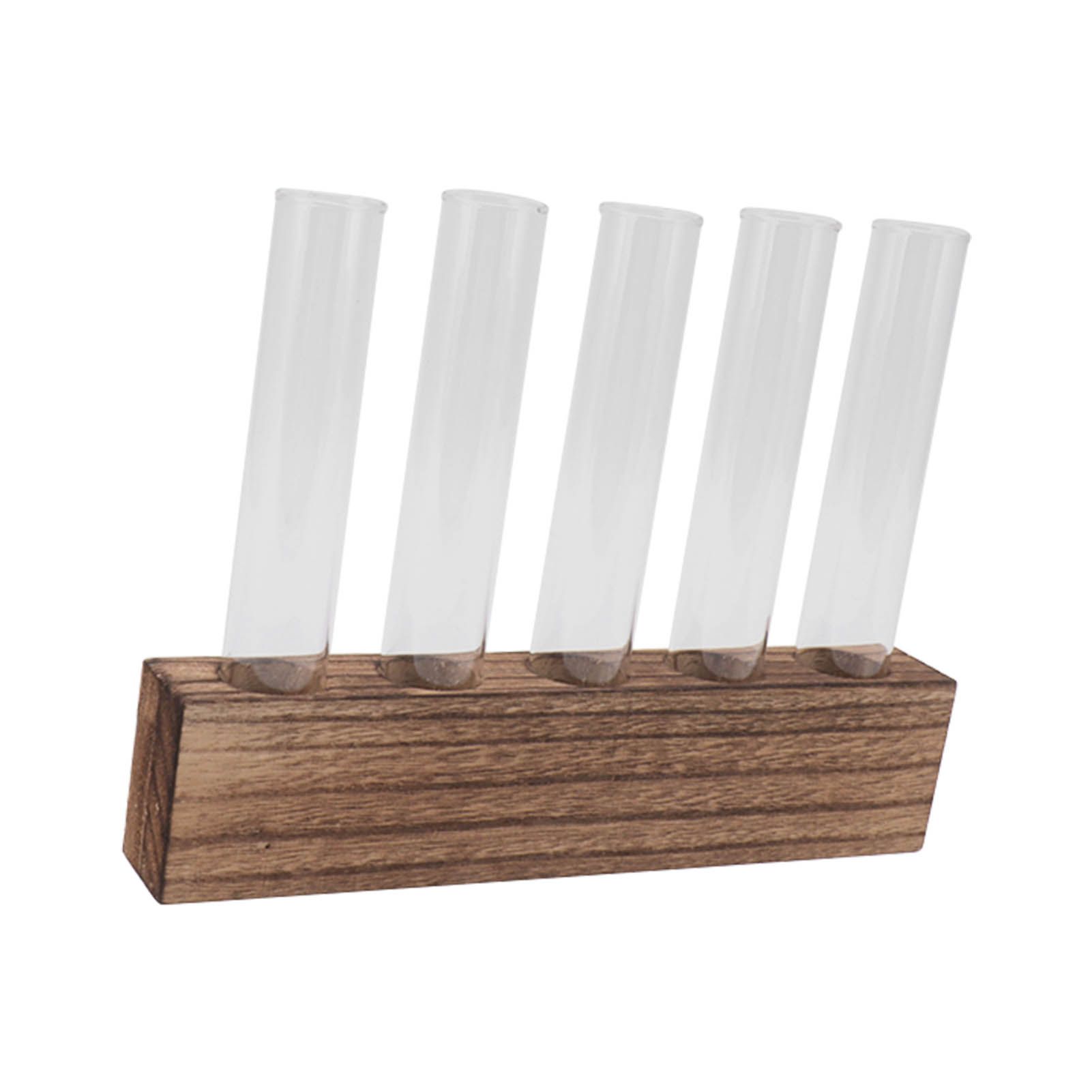 Glass Plant Propagation Station Plant Propagation Tubes Desktop Plant Terrarium With Wooden Stand Mini Test Tube Home Decor 5 Tubes - Image 7