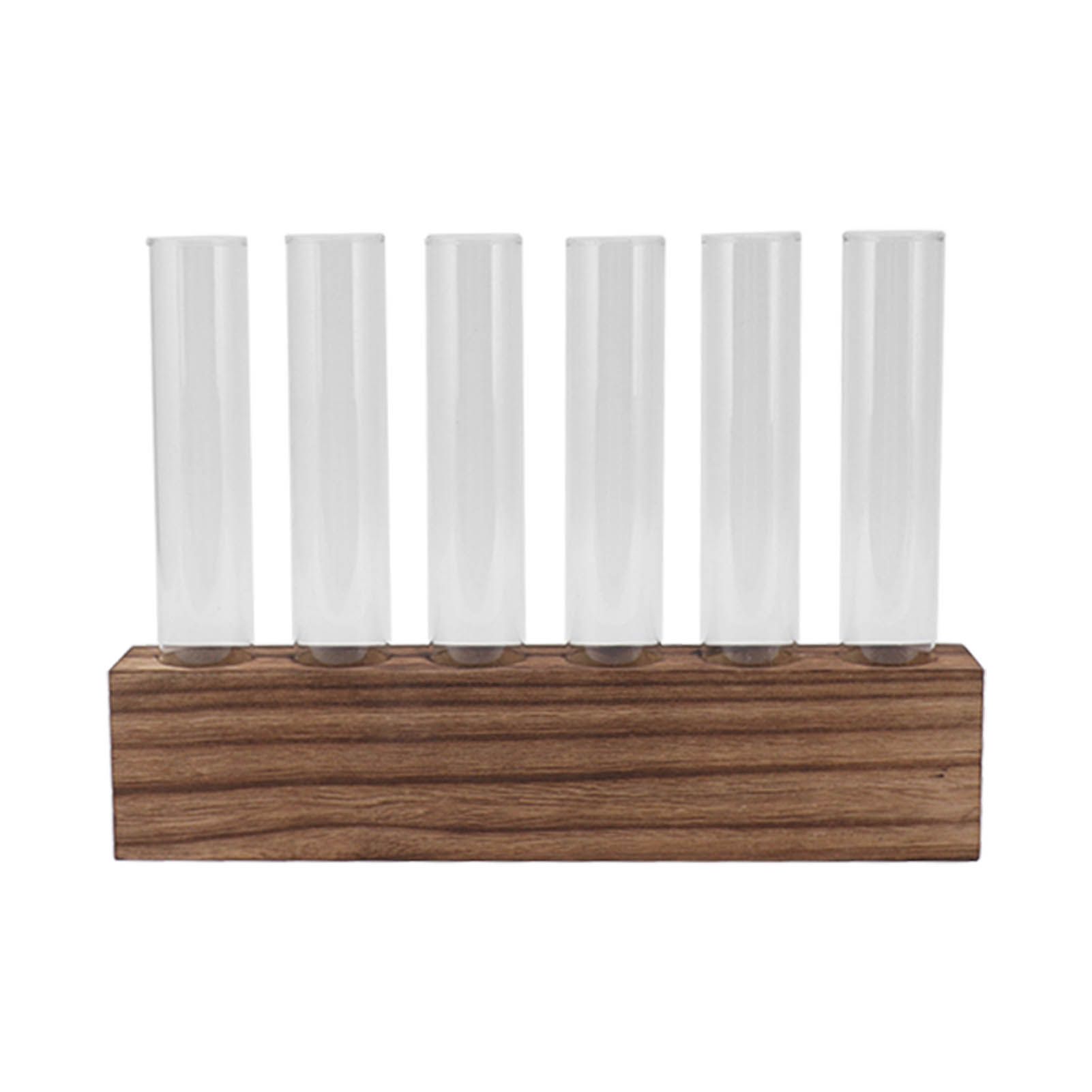 Glass Plant Propagation Station Plant Propagation Tubes Desktop Plant Terrarium With Wooden Stand Mini Test Tube Home Decor 6 Tubes - Image 2