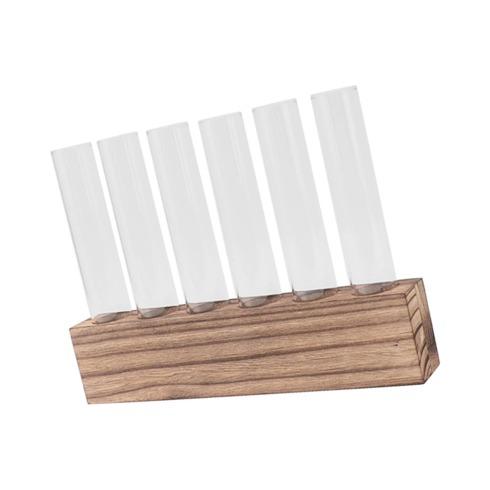 Glass Plant Propagation Station Plant Propagation Tubes Desktop Plant Terrarium With Wooden Stand Mini Test Tube Home Decor 6 Tubes - Image 3