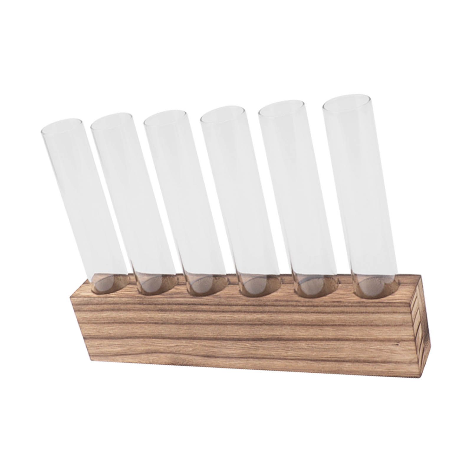 Glass Plant Propagation Station Plant Propagation Tubes Desktop Plant Terrarium With Wooden Stand Mini Test Tube Home Decor 6 Tubes - Image 5